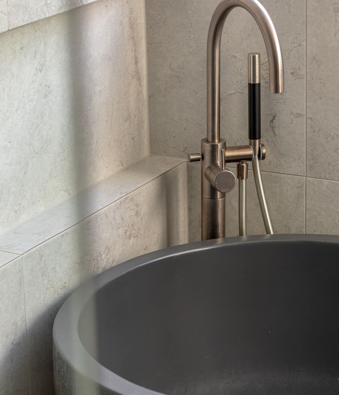 Concrete bath tub