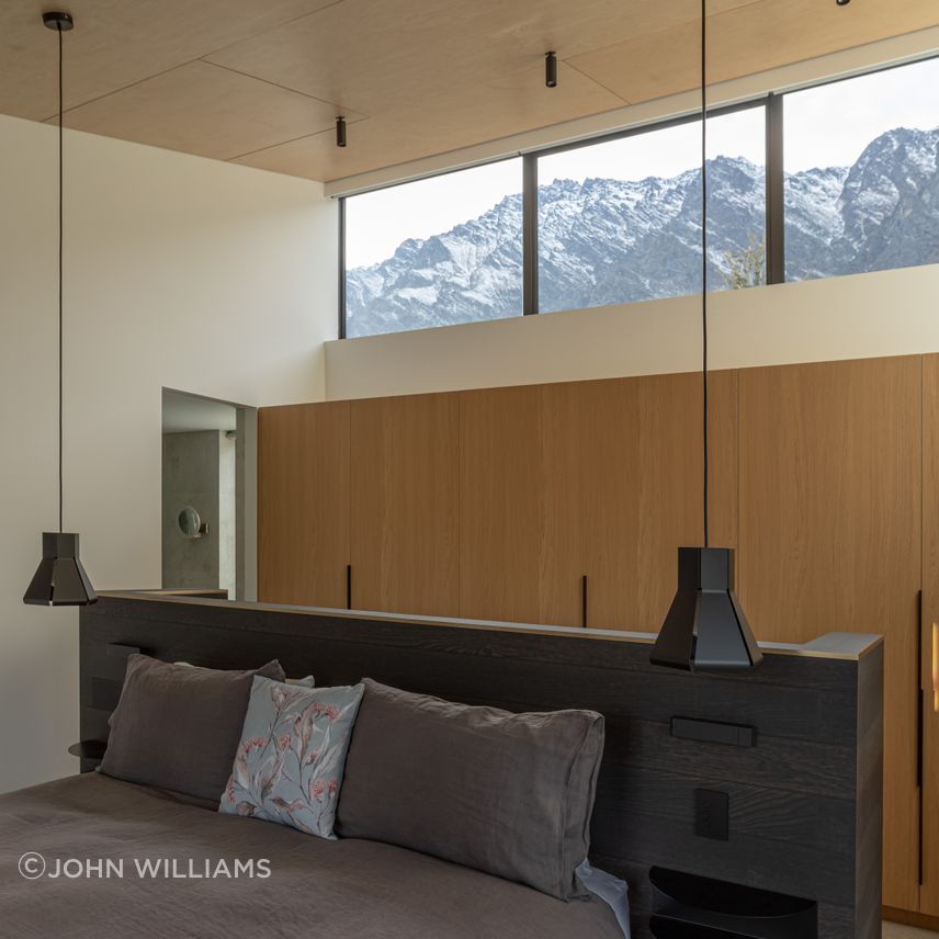 Master bedroom with elevated views to the Remarkables