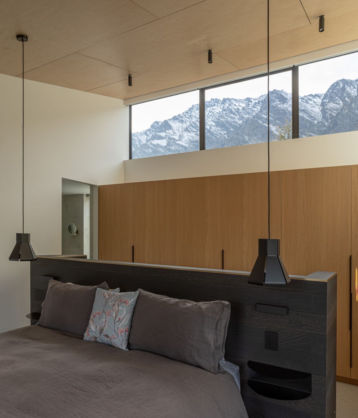 Master bedroom with elevated views to the Remarkables