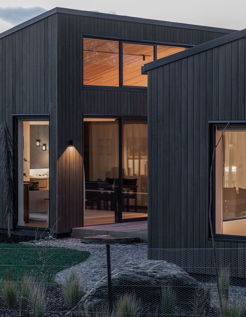 The Southland maple beech ceiling offers a warm cosy glow once the sun has set