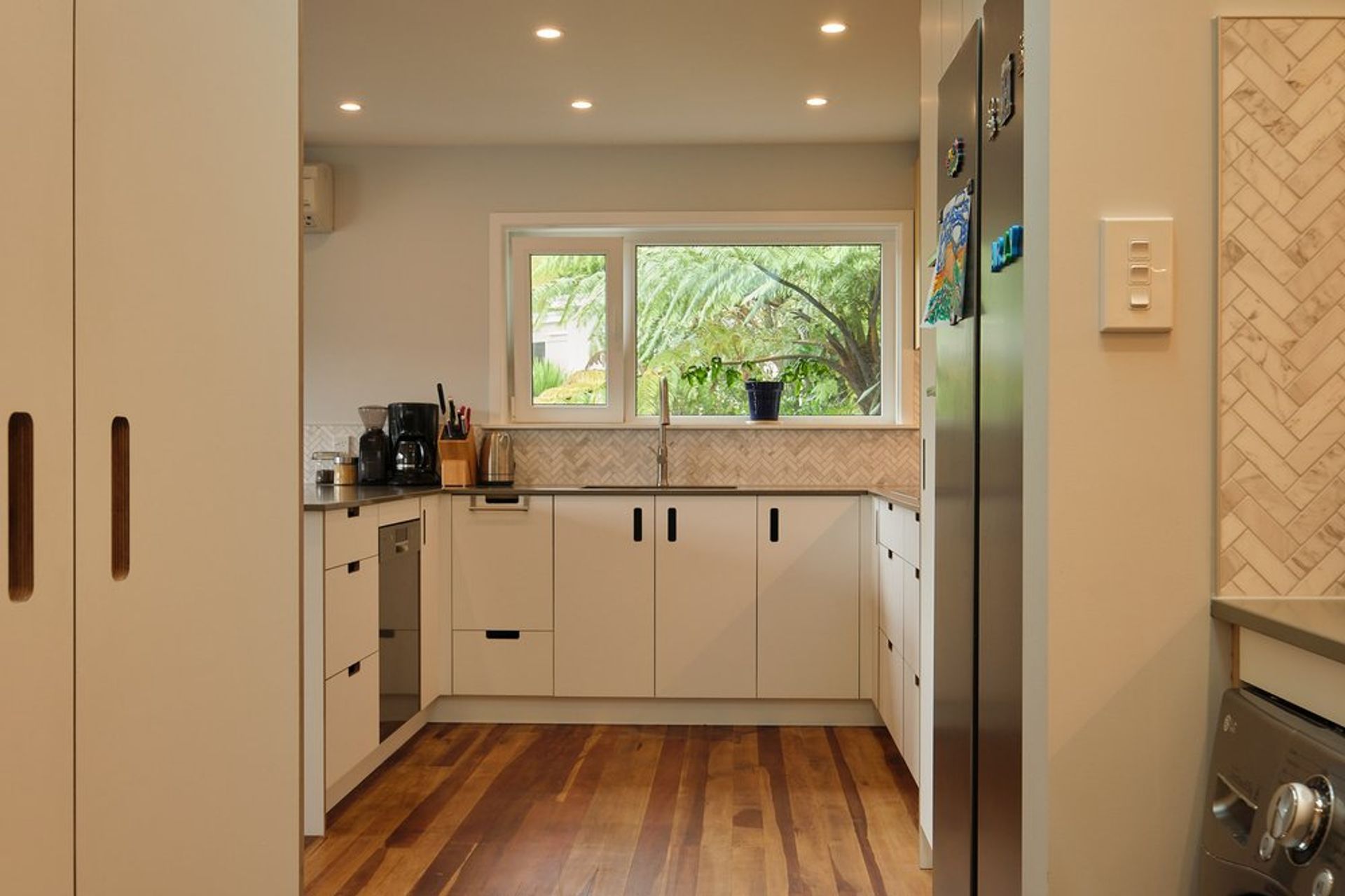 White and birch kitchen in Wilton