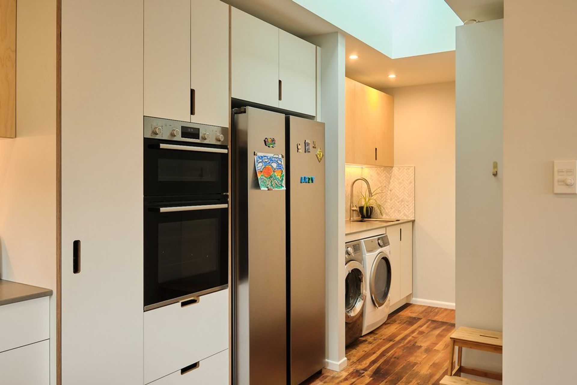 White and birch kitchen in Wilton