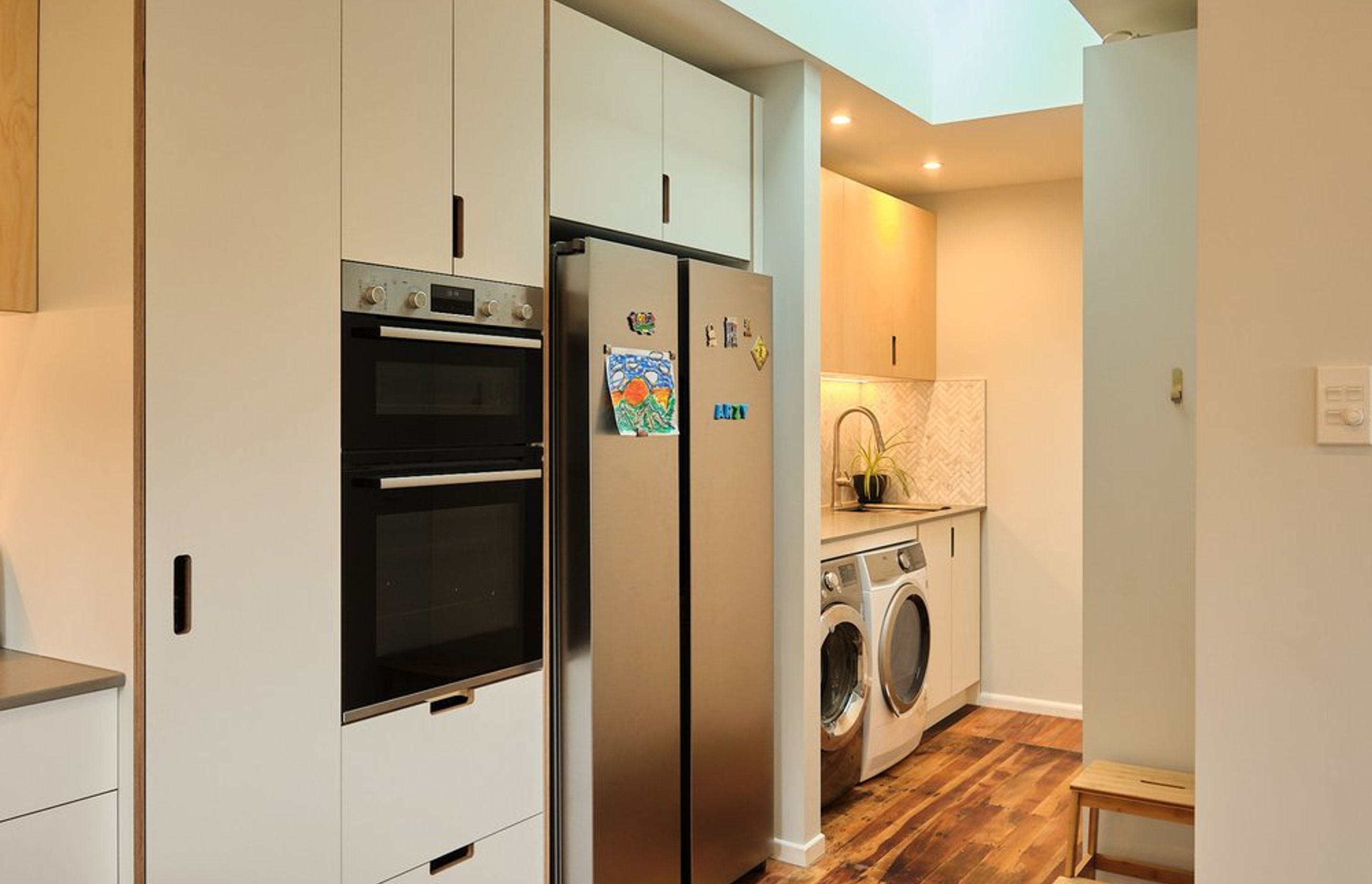 White and birch kitchen in Wilton