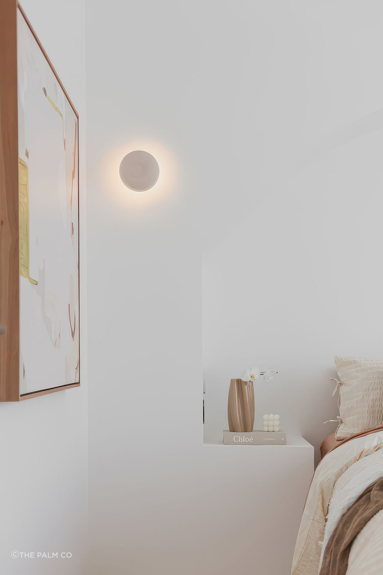 Wall Sconce: Studio Enti Small Eclipse Sconce in Dusty Pink