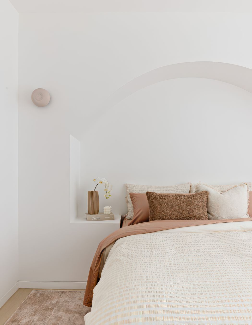 Wall Sconce: Studio Enti Small Eclipse Sconce in Dusty Pink