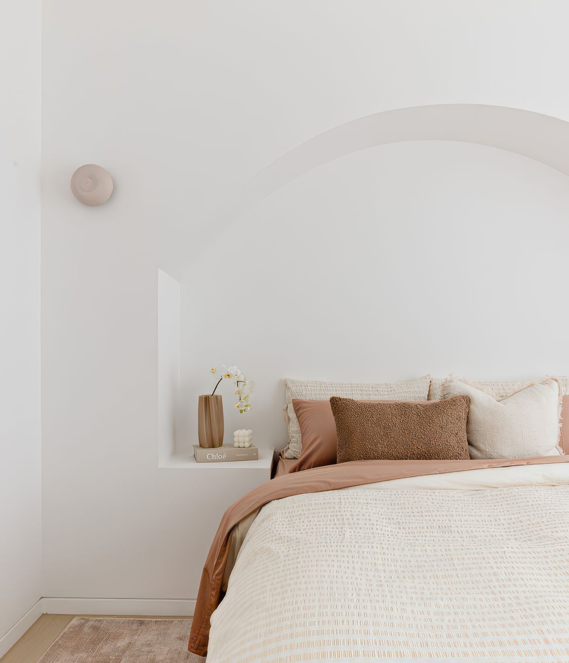 Wall Sconce: Studio Enti Small Eclipse Sconce in Dusty Pink
