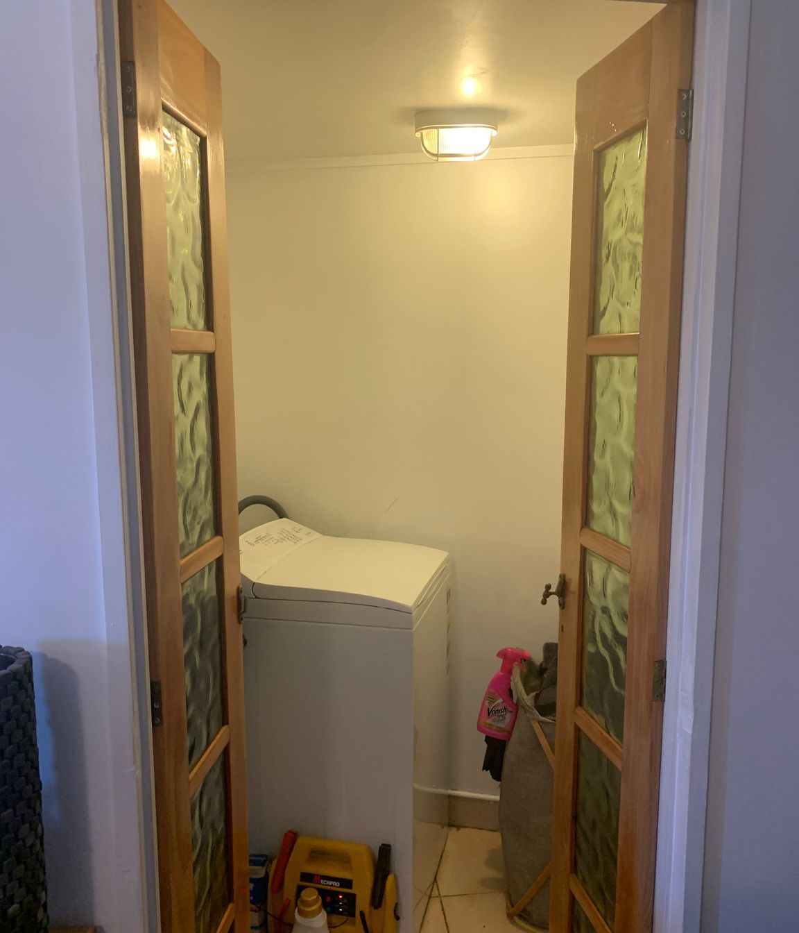 The old, cramped laundry lacked efficiency—excited for a functional and spacious upgrade!
