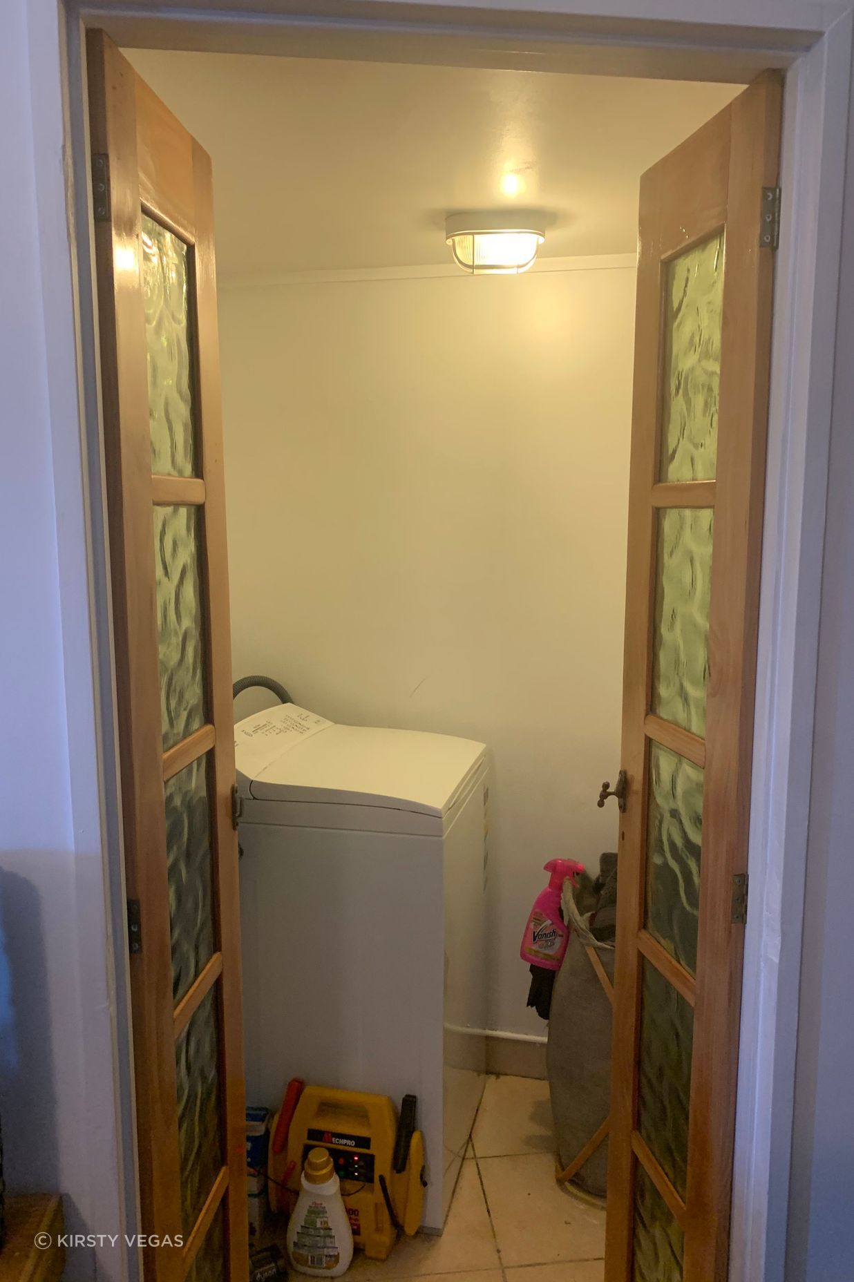The old, cramped laundry lacked efficiency—excited for a functional and spacious upgrade!