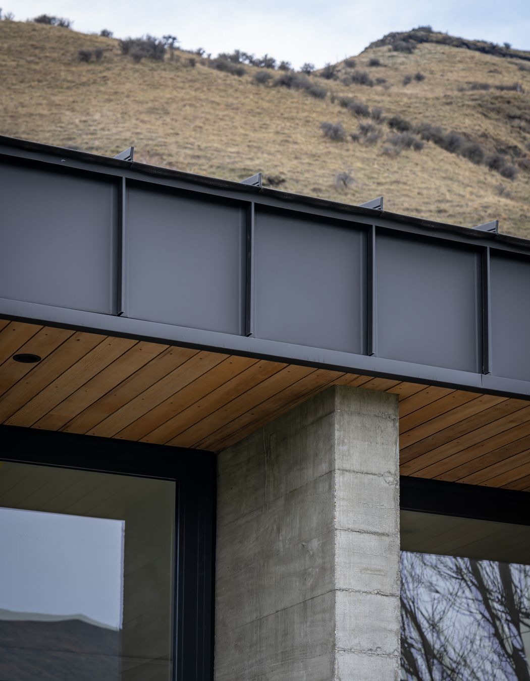 The clean minimalist form complements the richness of the cedar cladding and soffits