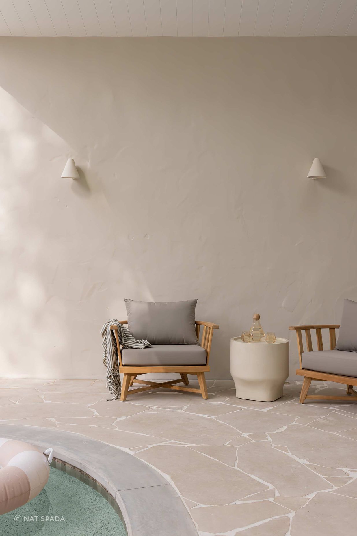 Sonoma Slat Occasional Chair and Lucia Side Table