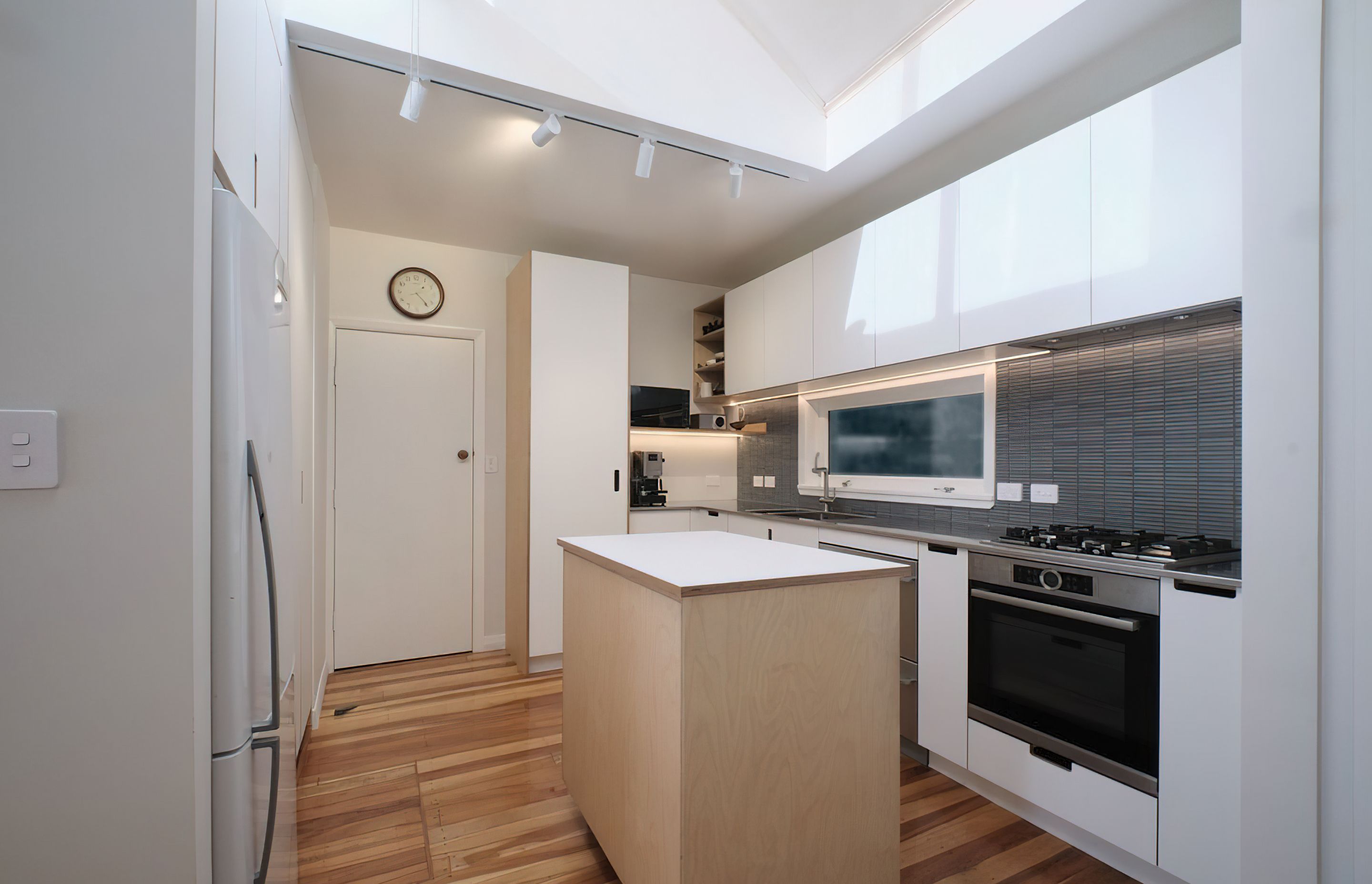 Full overlay kitchen & laundry white + birch