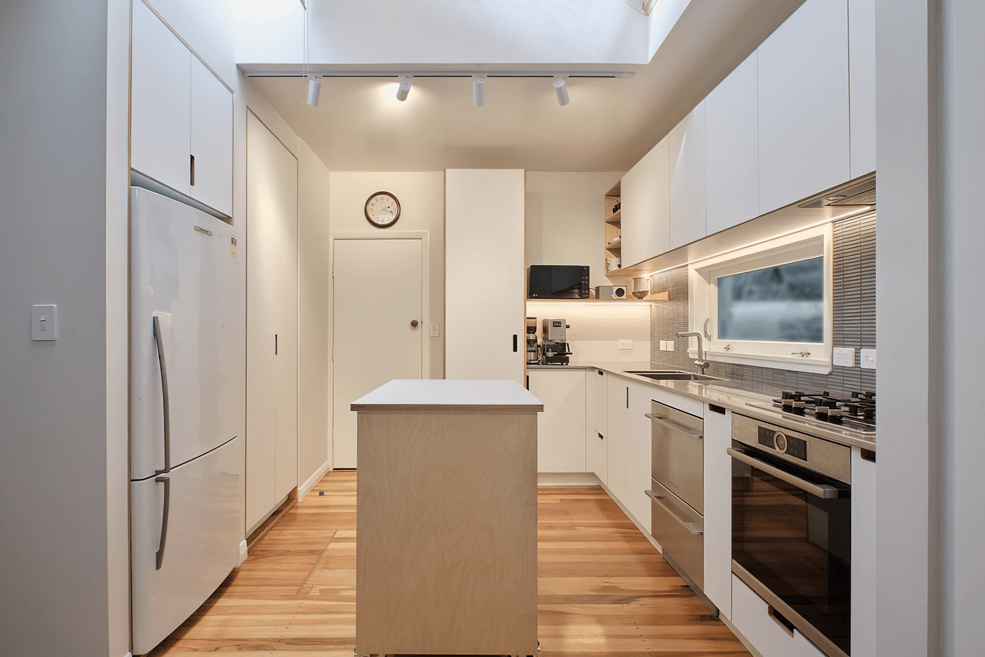 Full overlay kitchen & laundry white + birch