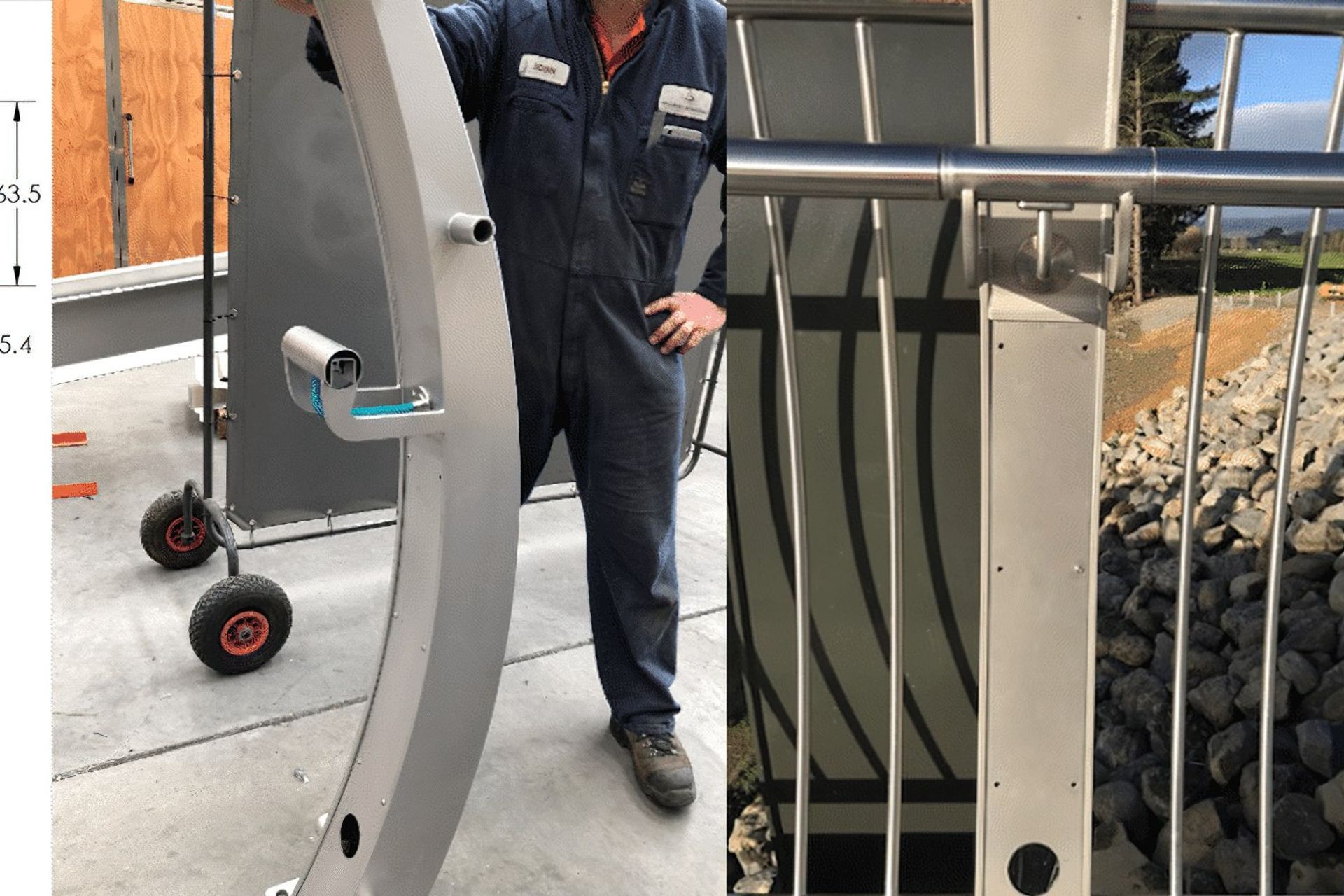 Fifth Season Design were appointed as the lighting design consultants for the bridge. They developed a design that incorporated a continuous illuminated handrail, however as the balustrade design was mostly resolved already, the handrail system had to be adapted to work with the balustrade design. A custom version of our standard wall bracket was developed in order to conceal the power feed to the handrail. The pre-designed structural support brackets were modified slightly to integrate with the Richie Rail 26 handrail.