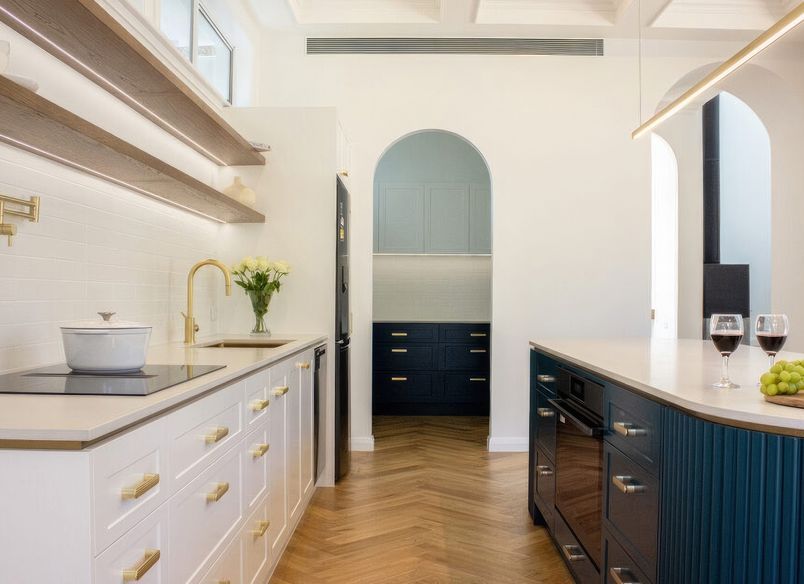 Curved Reeded Kitchen - Warrawee