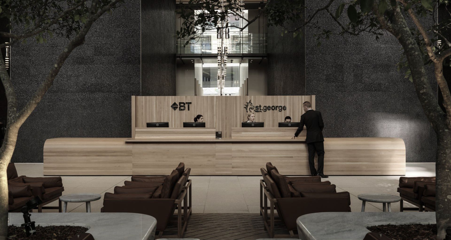 International Towers Lobby banner