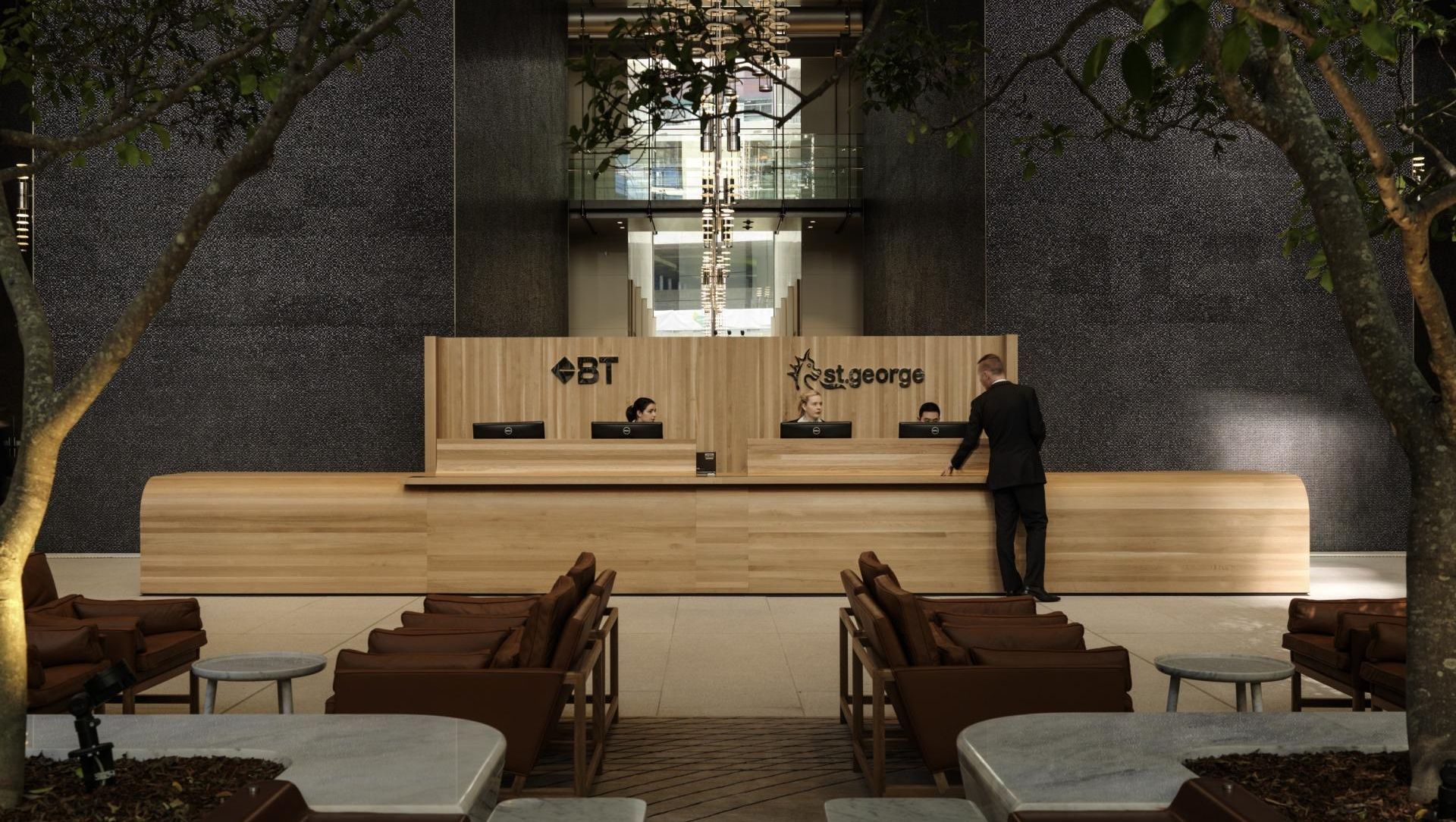 International Towers Lobby banner