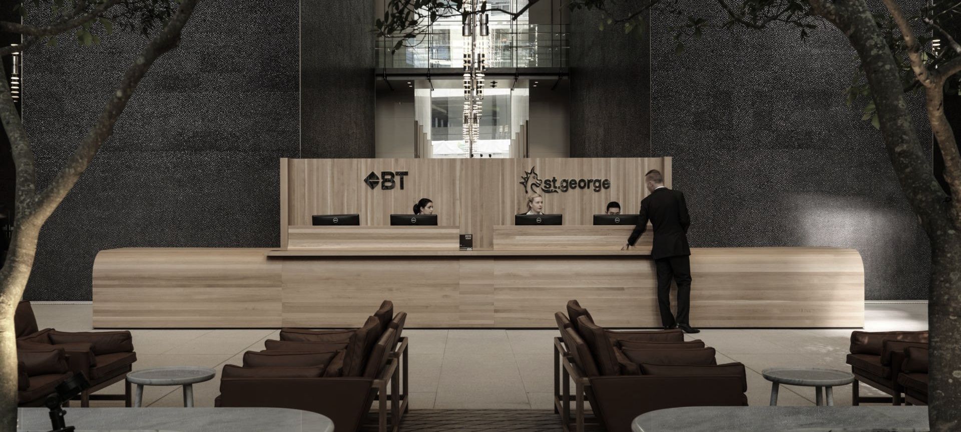 International Towers Lobby banner