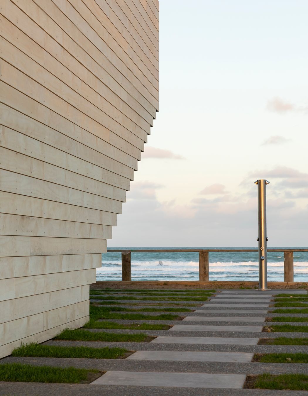 Running parallel to the ocean, concrete paths provides access around the Surf Club's perimeter.