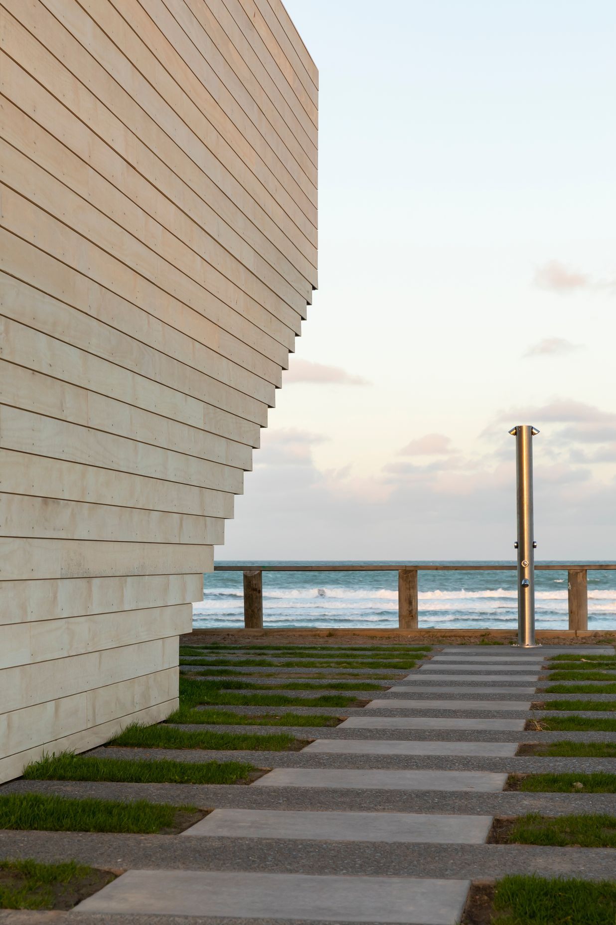Running parallel to the ocean, concrete paths provides access around the Surf Club's perimeter.