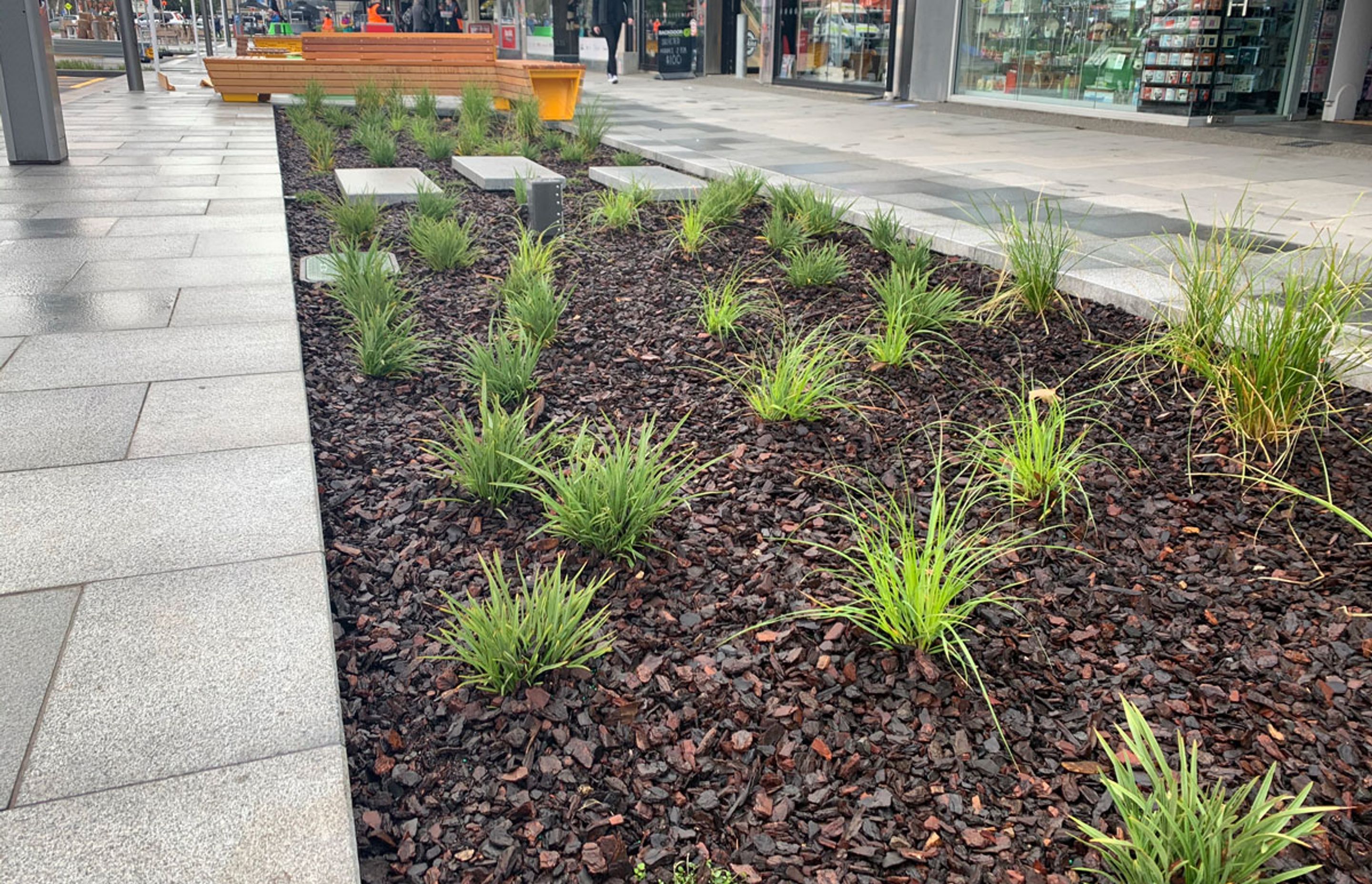 Palmerston Square CBD upgrade with Horizon International Basalt stone pavers and Granite