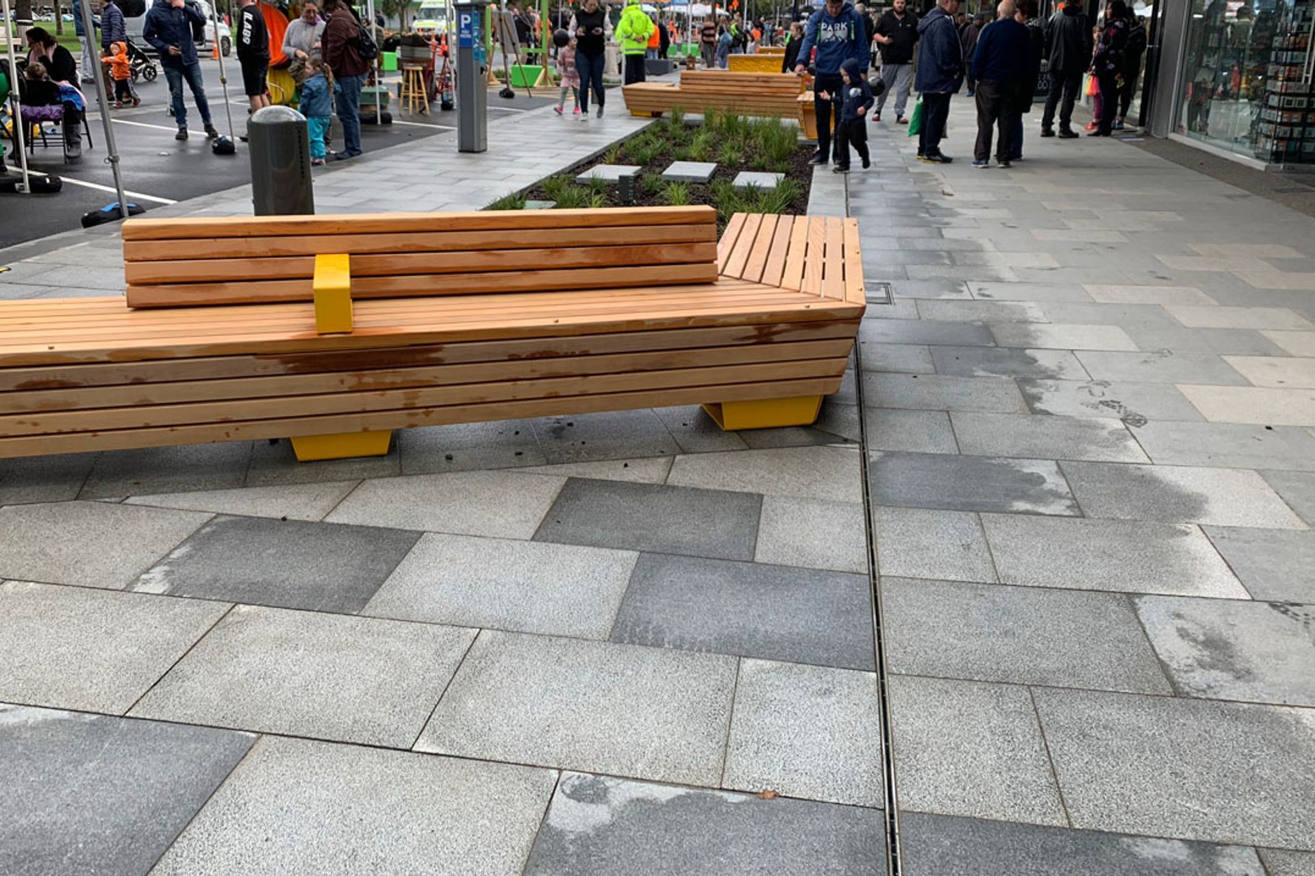 Palmerston Square CBD upgrade with Horizon International Basalt stone pavers and Granite