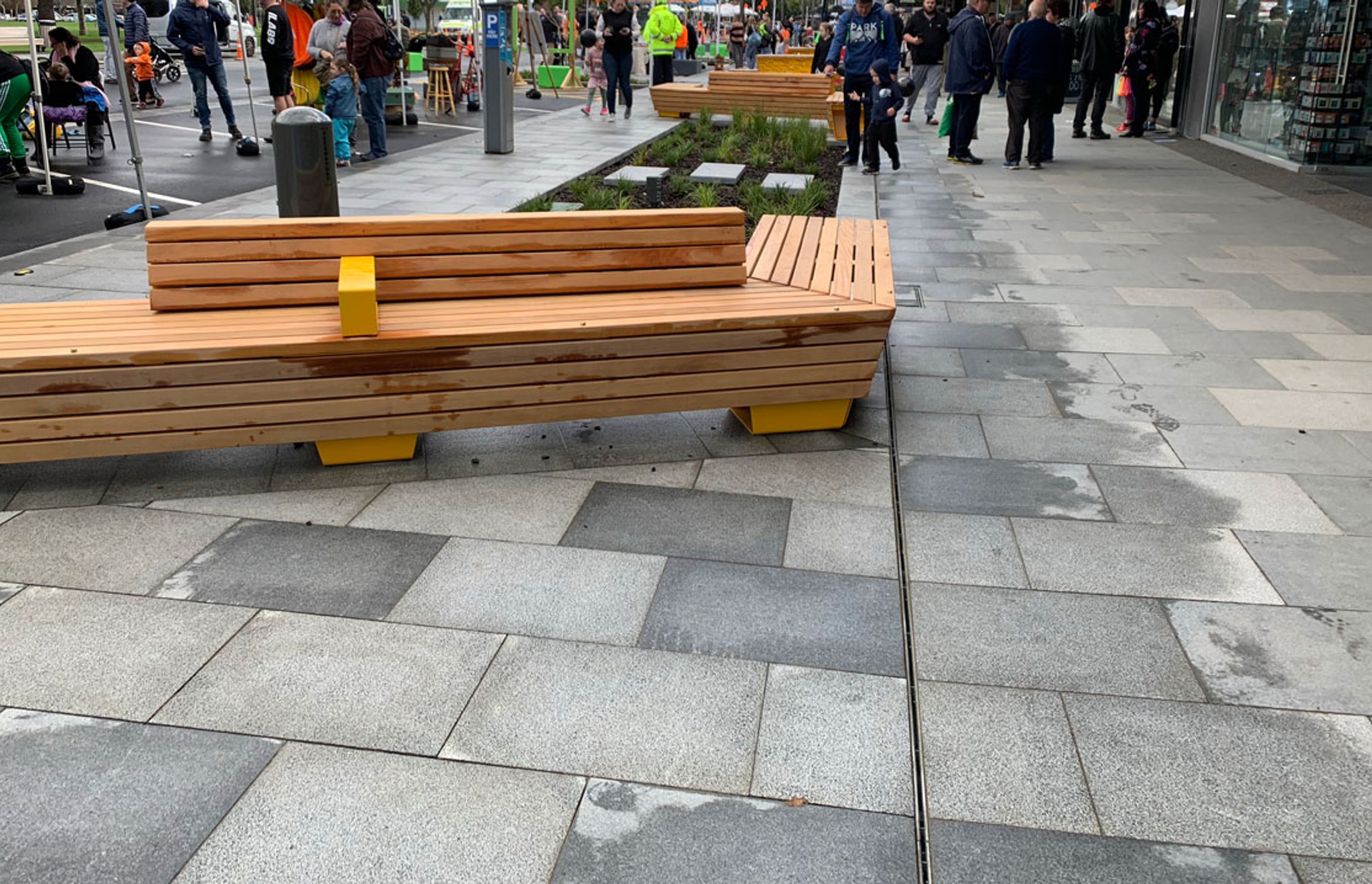 Palmerston Square CBD upgrade with Horizon International Basalt stone pavers and Granite