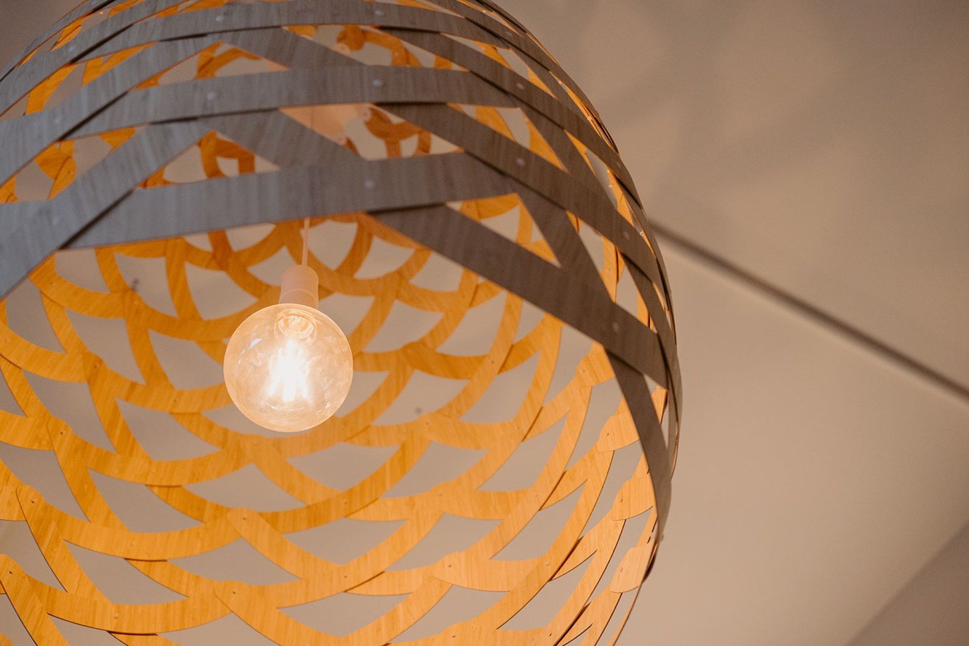 Smart lighting of our David Trubridge pendant