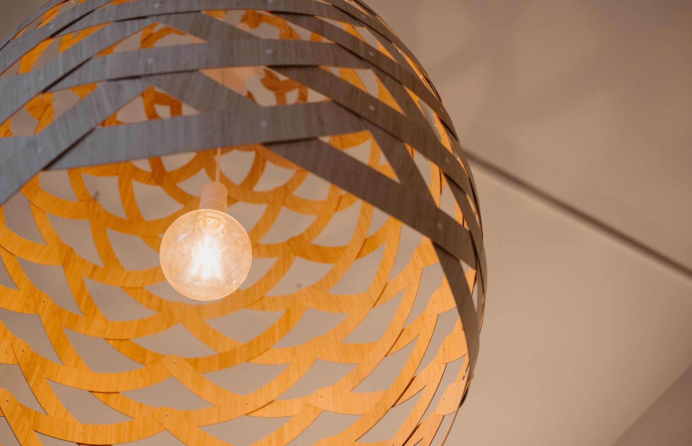 Smart lighting of our David Trubridge pendant
