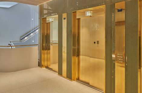 Modern Lift Lobby with Wire Mesh