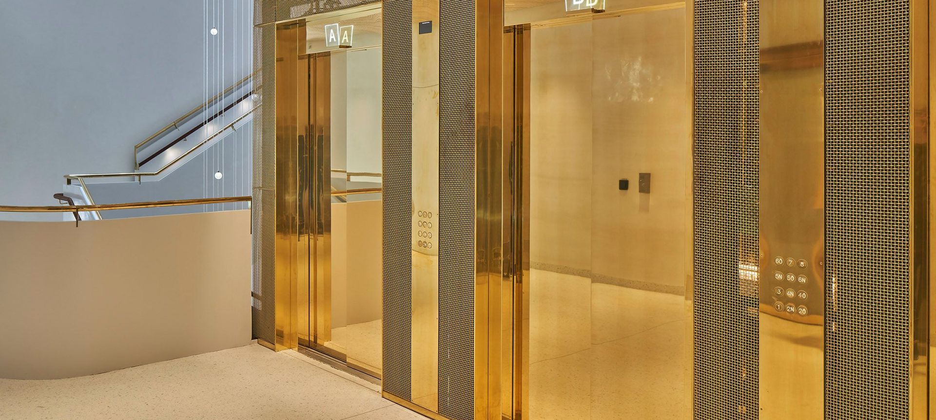 Mordern Lift Lobby with Wire Mesh banner