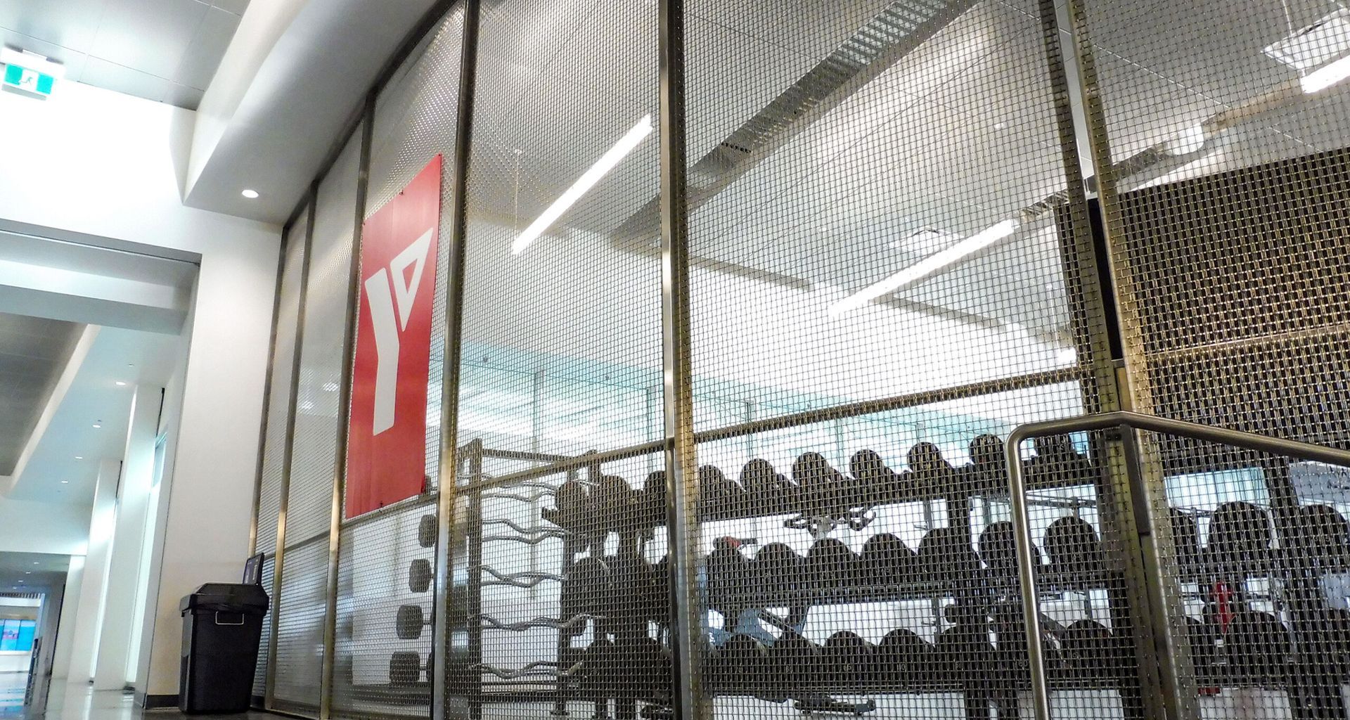 Wire Mesh Space Dividers at YMCA banner