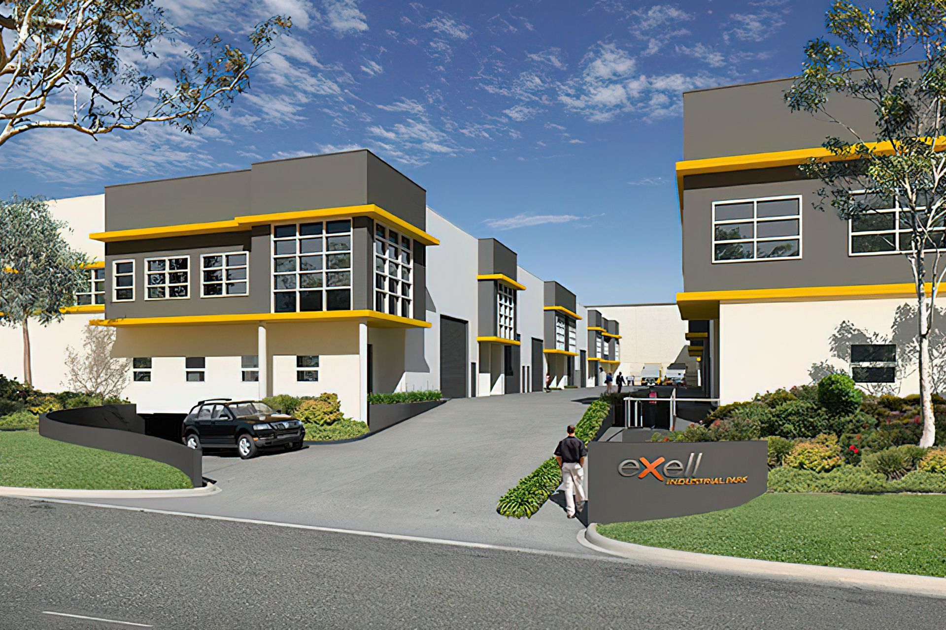 Marketing render showing ramp access from Exell Street, Banksmeadow.