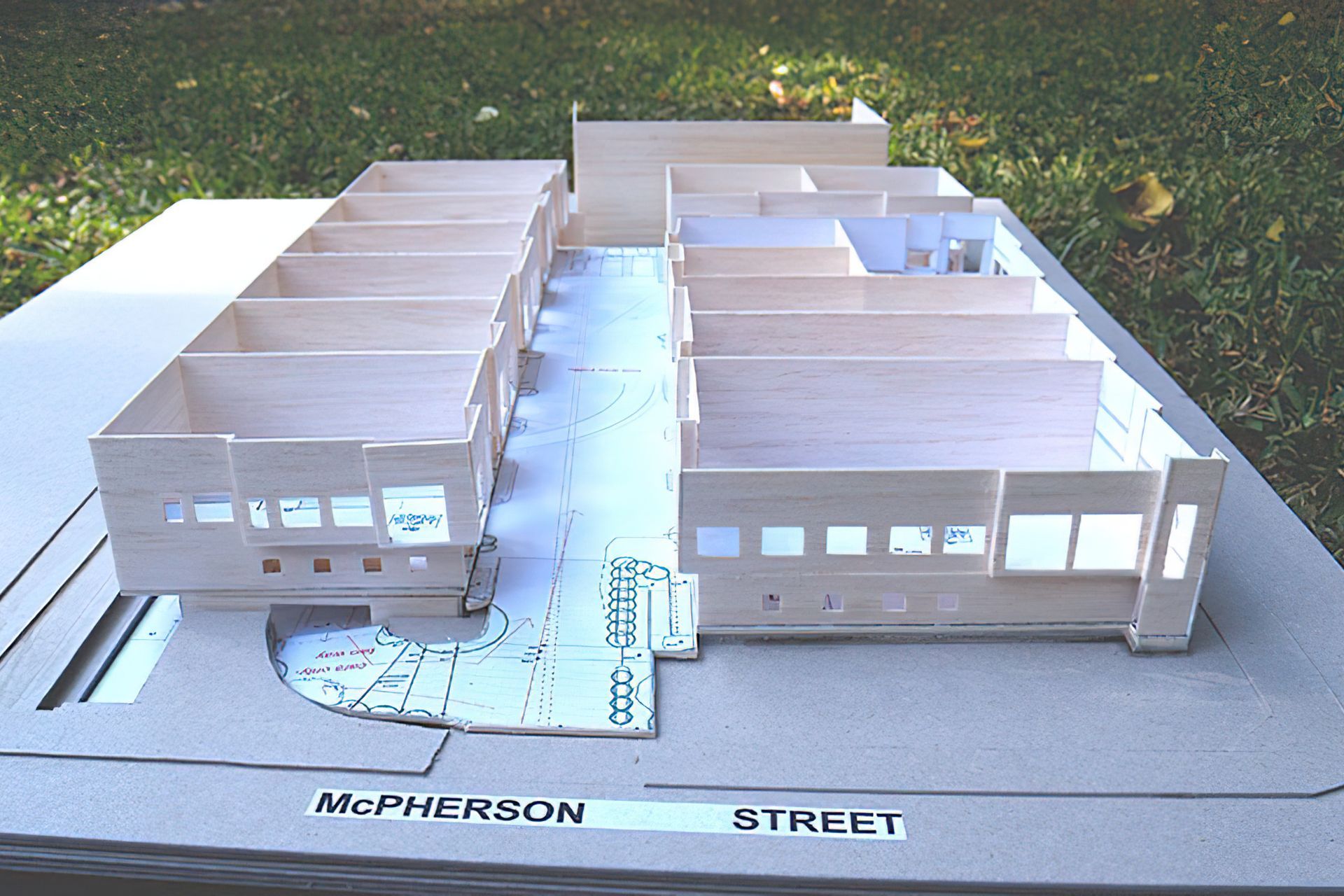 The client couldn't quite get around the 3-D modelling so we made this balsa model. Just like being back at Uni