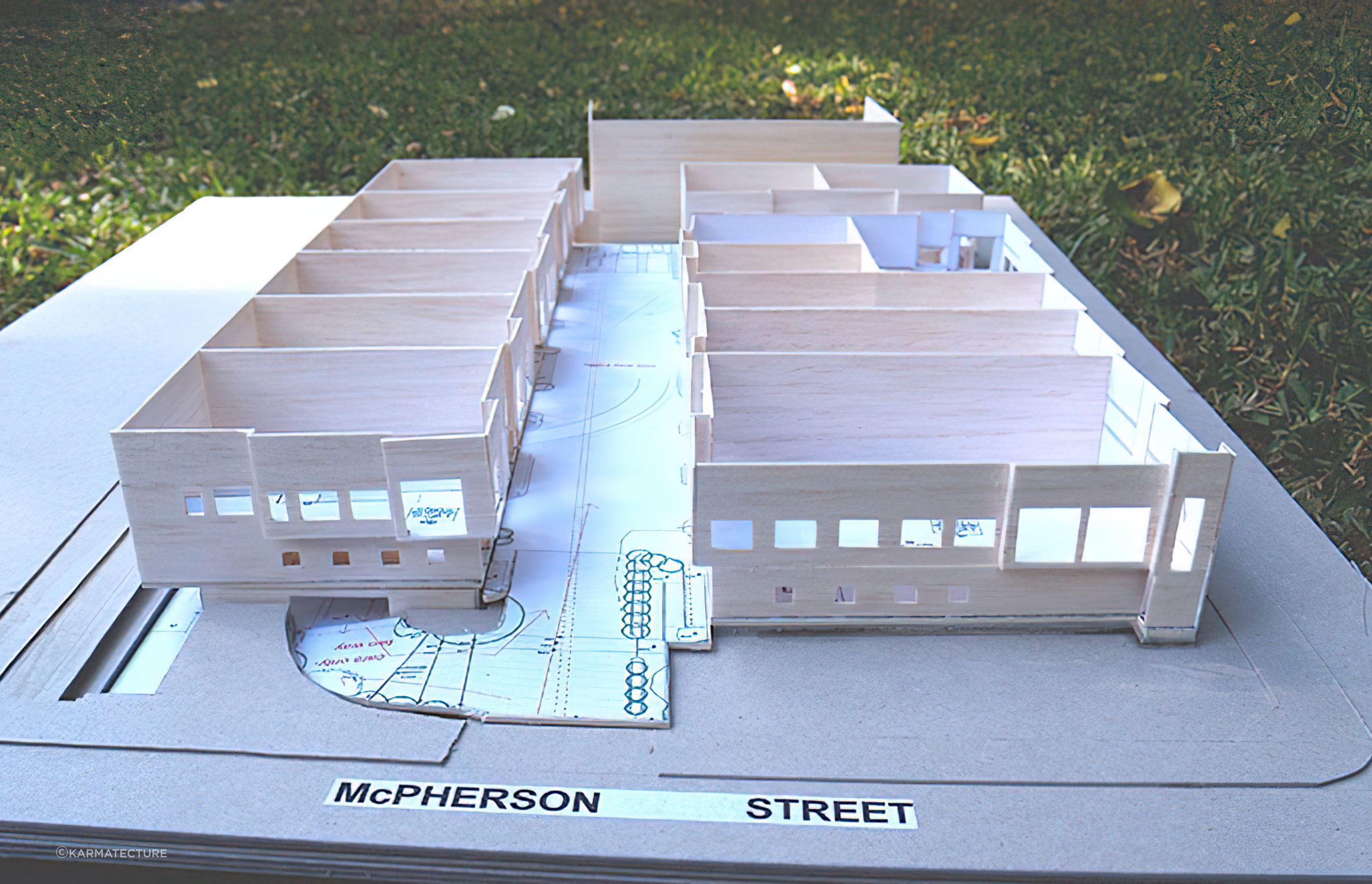 The client couldn't quite get around the 3-D modelling so we made this balsa model. Just like being back at Uni