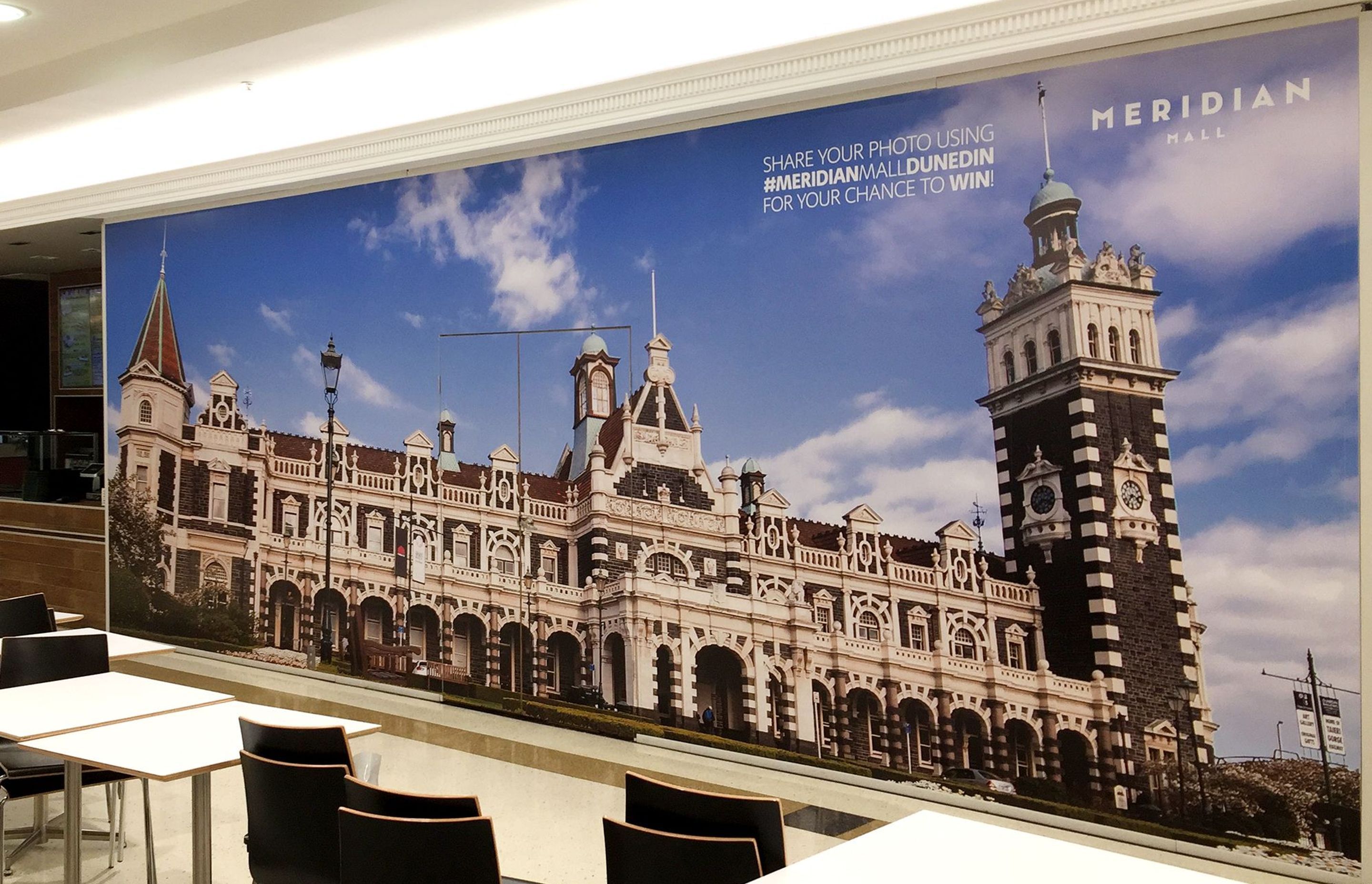 Internal wall graphics for Meridian Mall, Dunedin