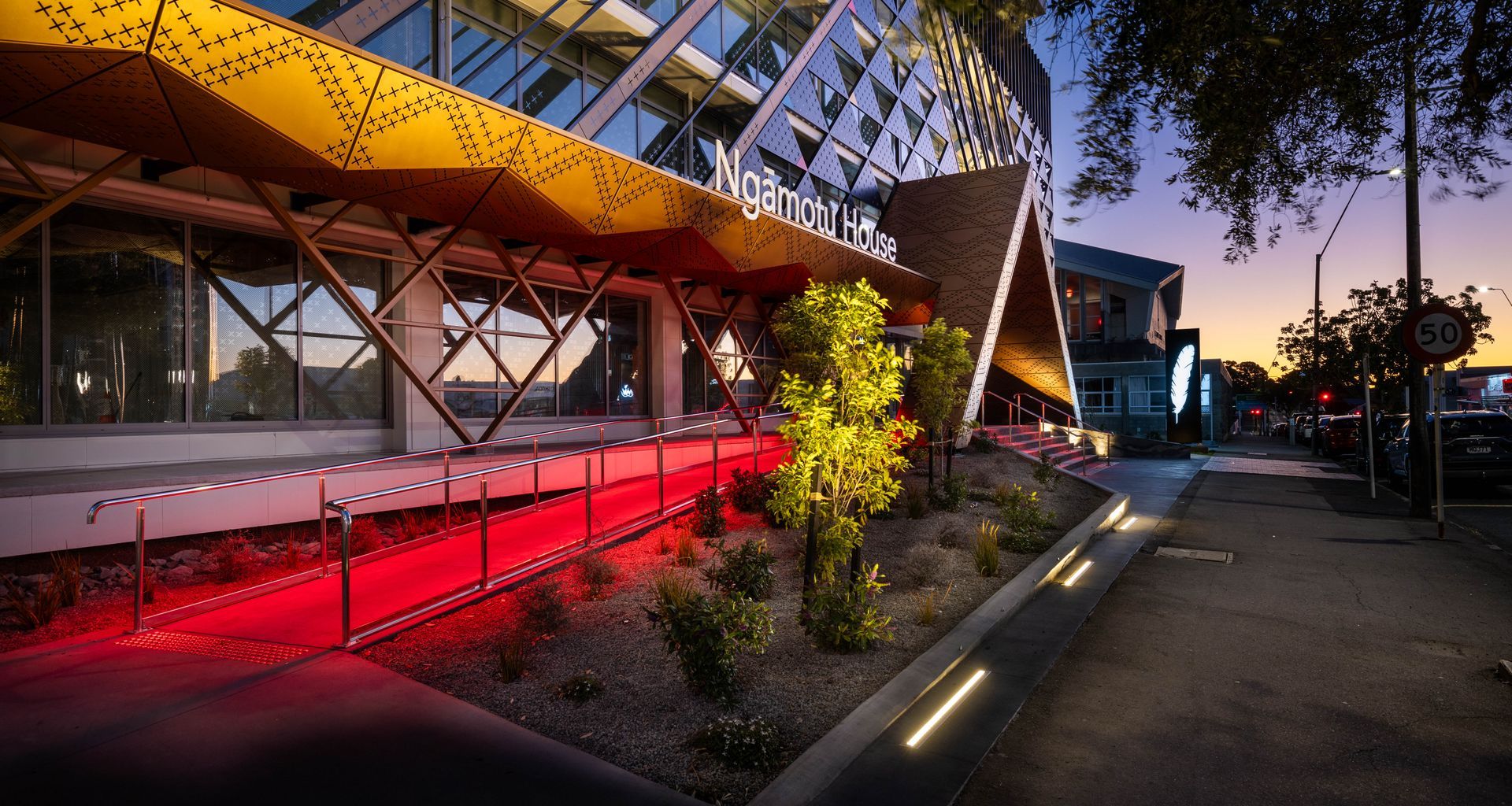 Ngāmotu House - Exterior Facade Installation banner