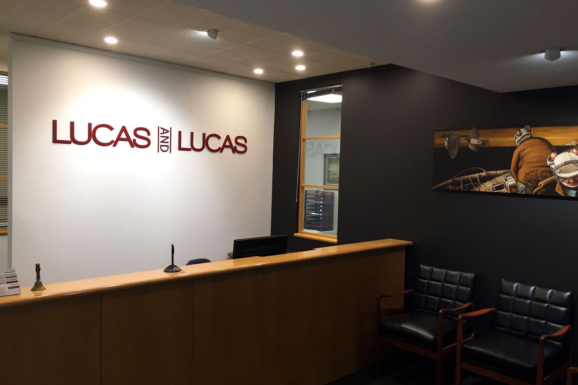 Office signage Lucas and Lucas, Dunedin