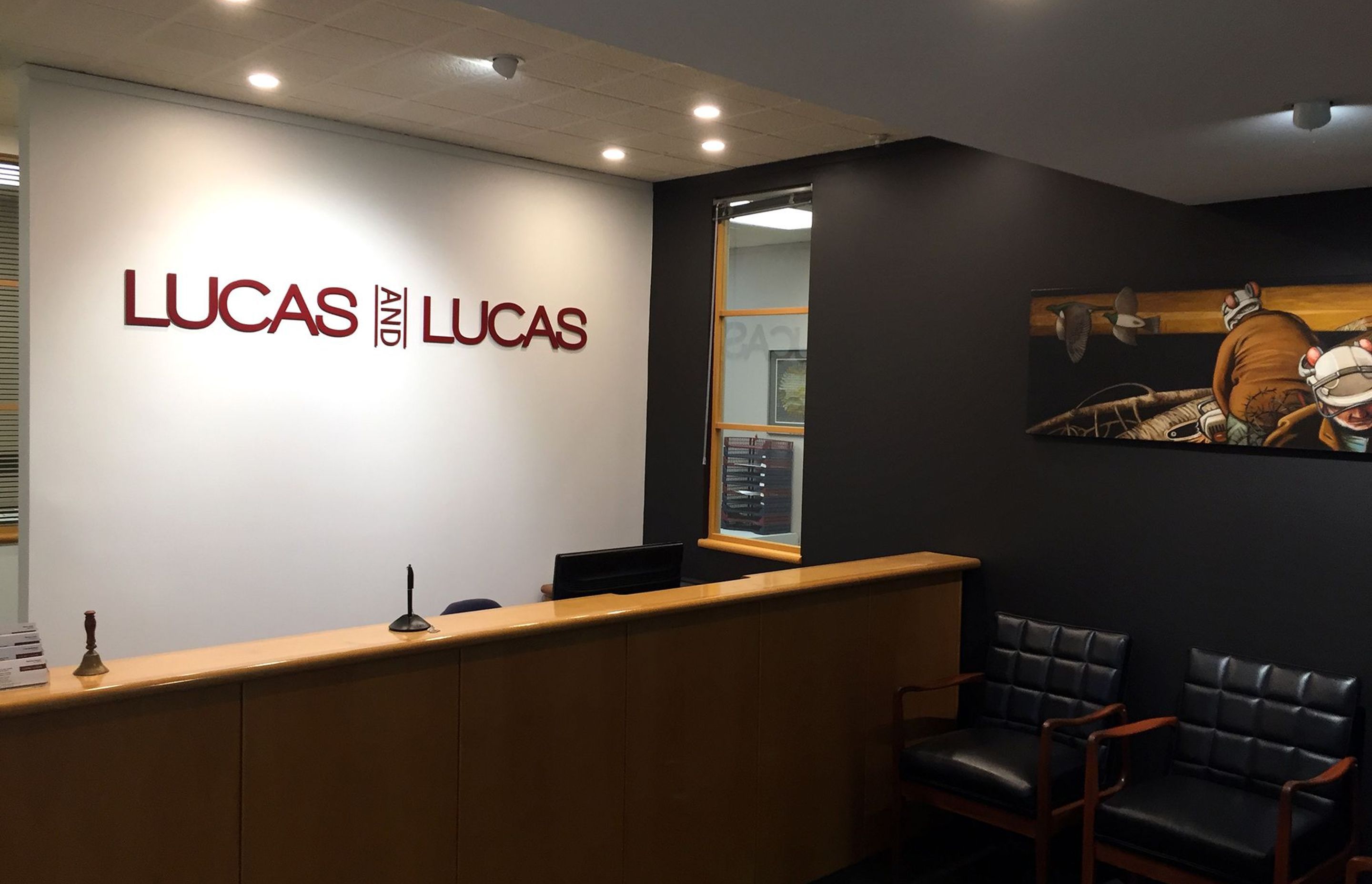 Office signage Lucas and Lucas, Dunedin