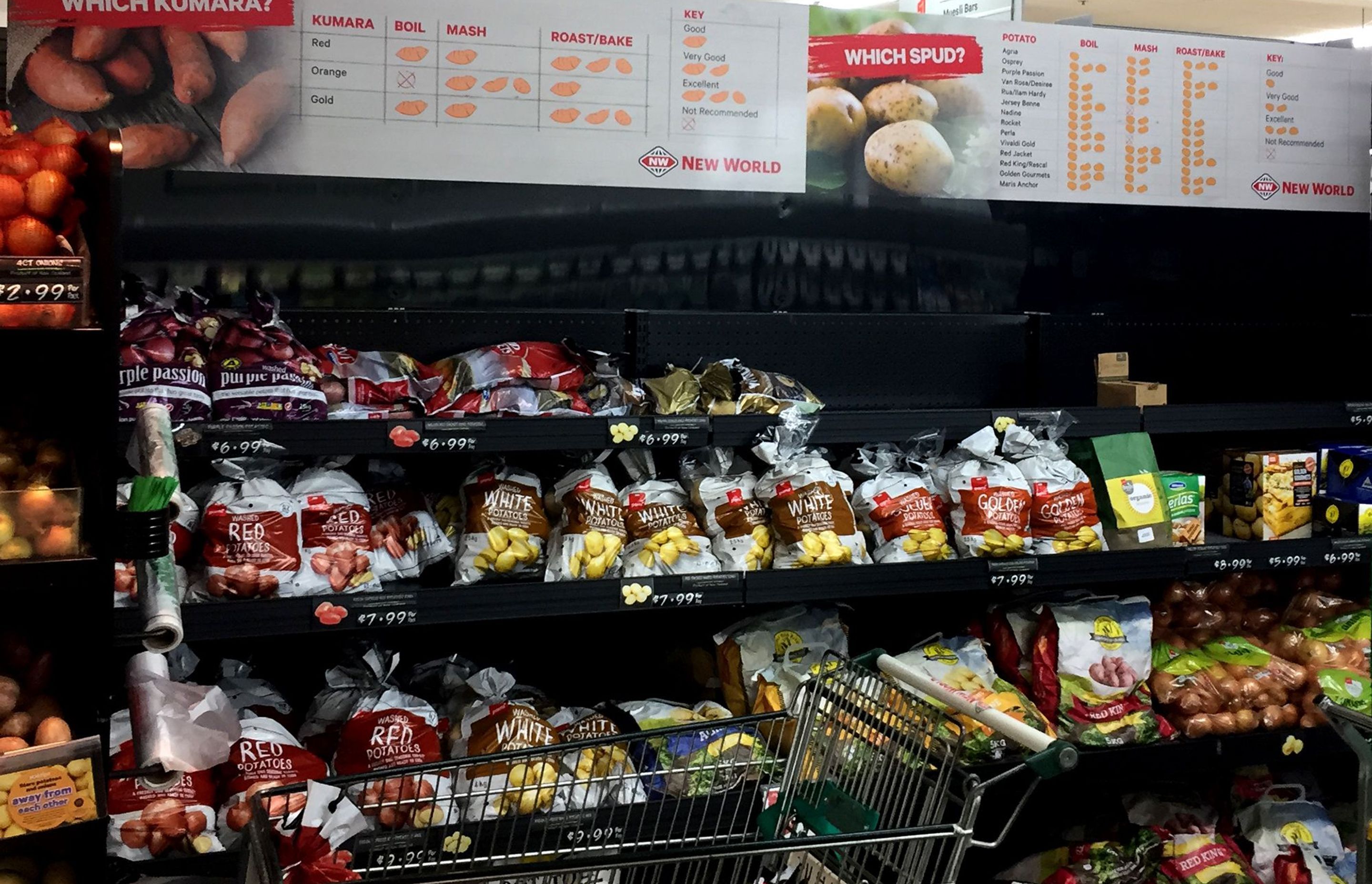 Point of sale signage for Gardens New World, Dunedin