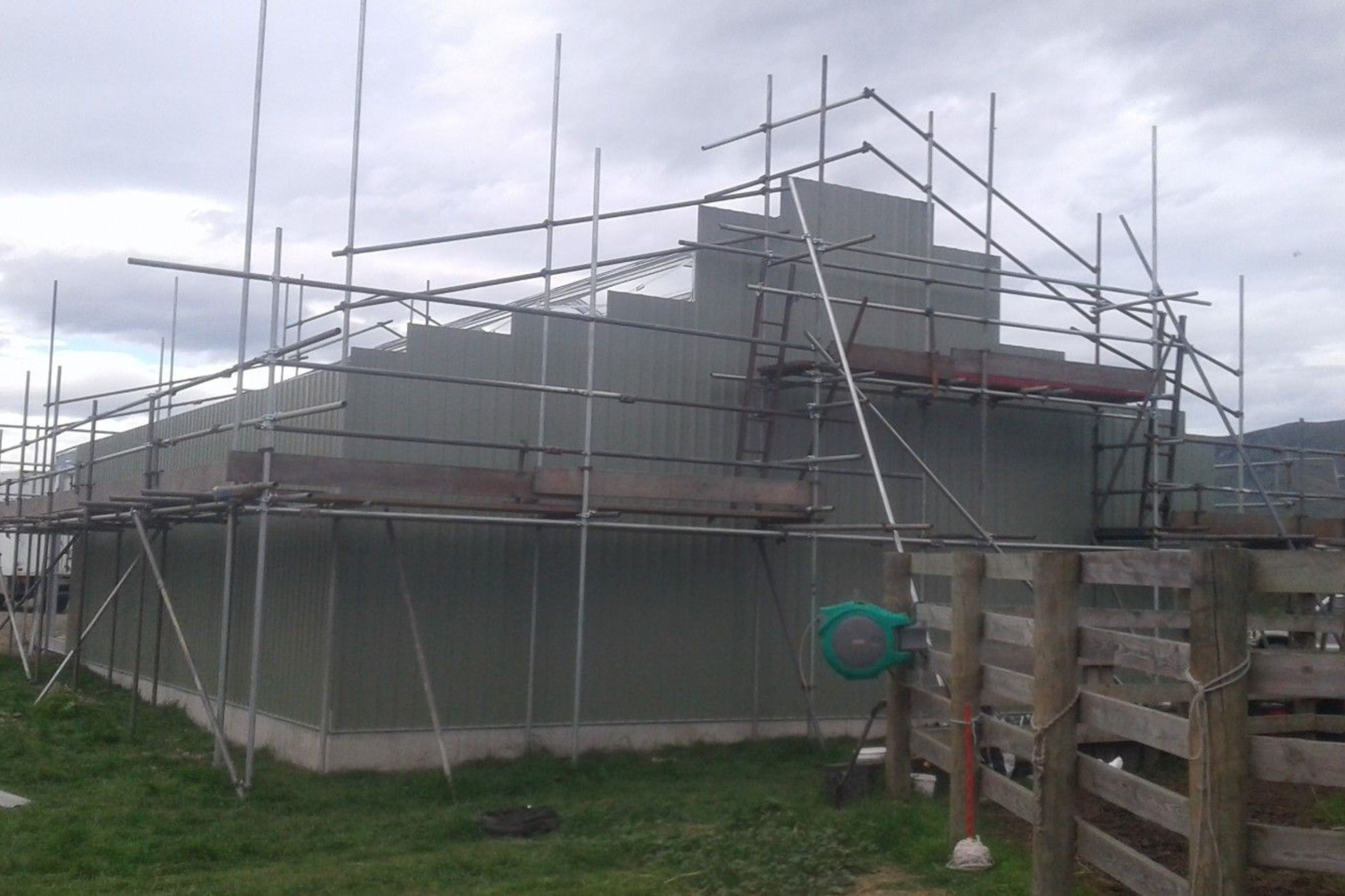 Another view of cladding three quarter view of the three bay shed cont-