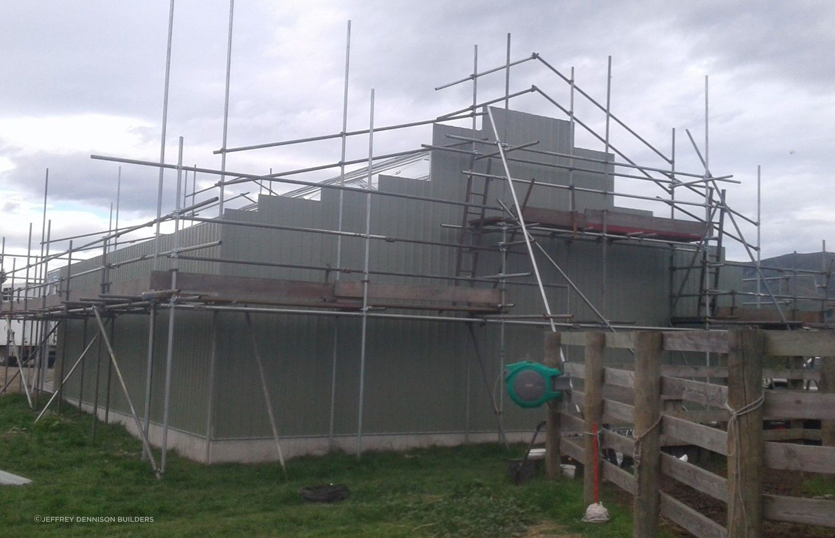Another view of cladding three quarter view of the three bay shed cont-