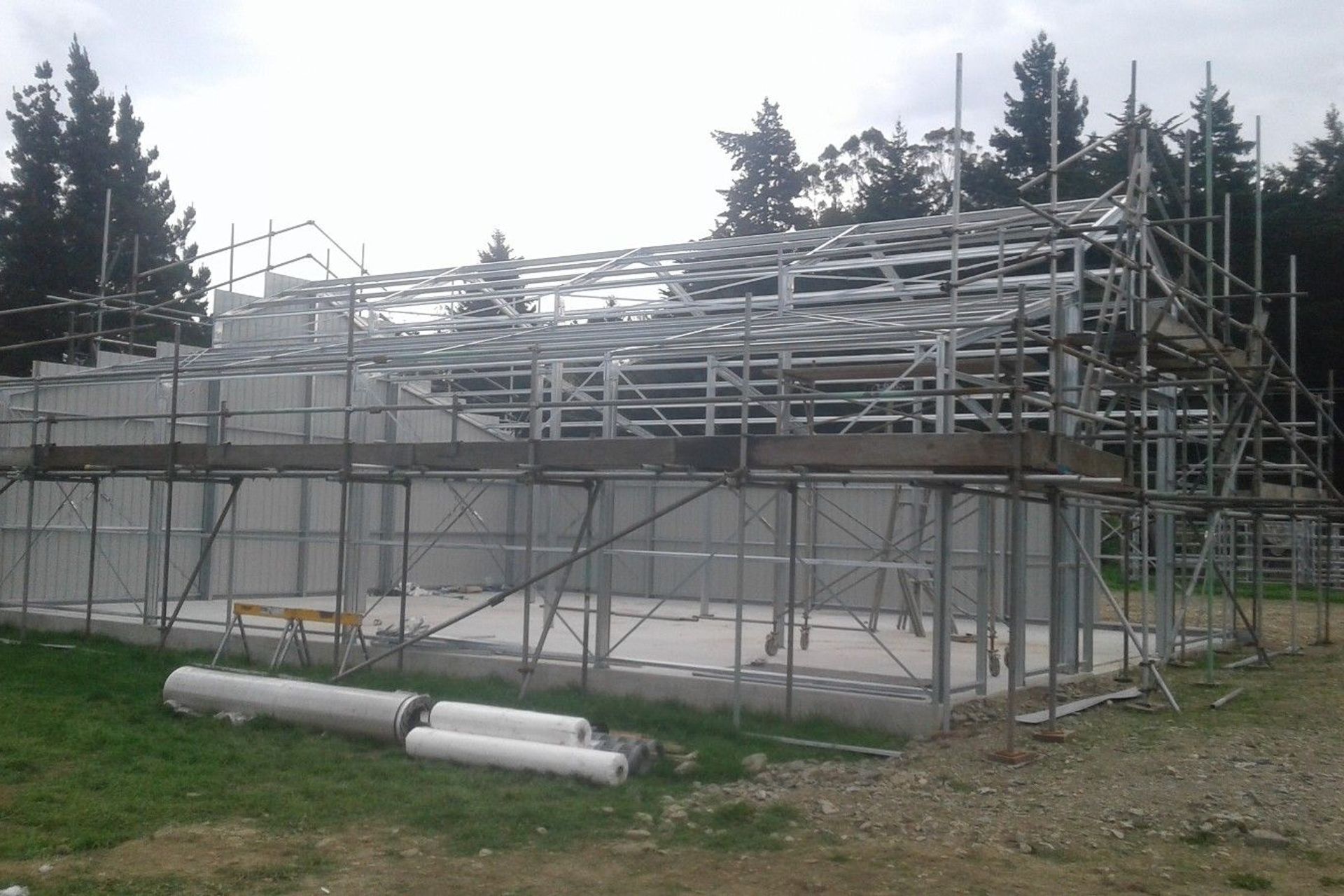 Another view of cladding three quarter view of the three bay shed cont-
