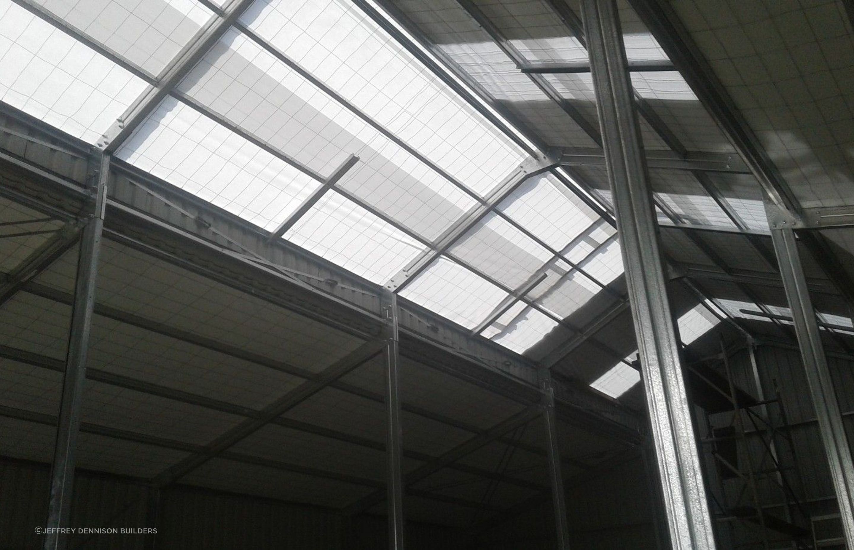 Close up on the skylight in the roof