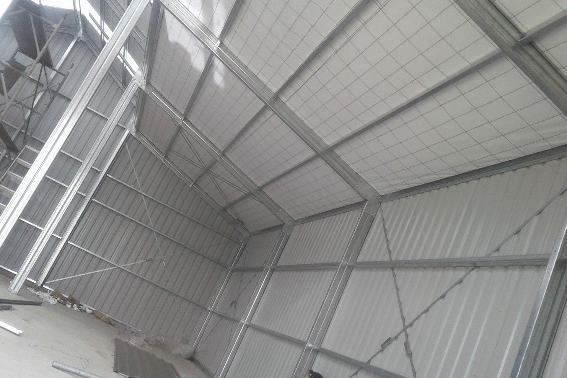 Closeup of the view of the bracing for structural support.