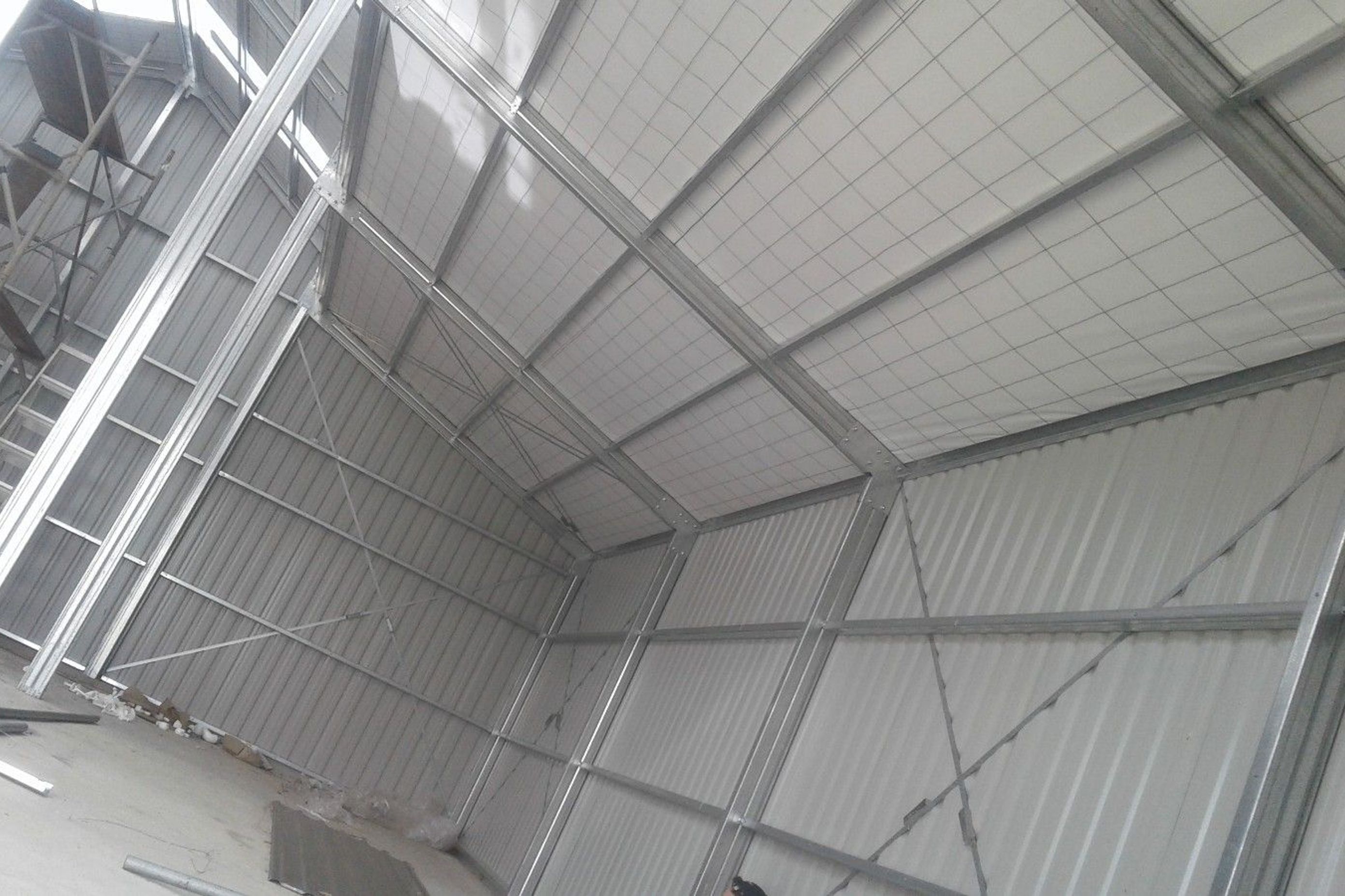 Closeup of the view of the bracing for structural support.