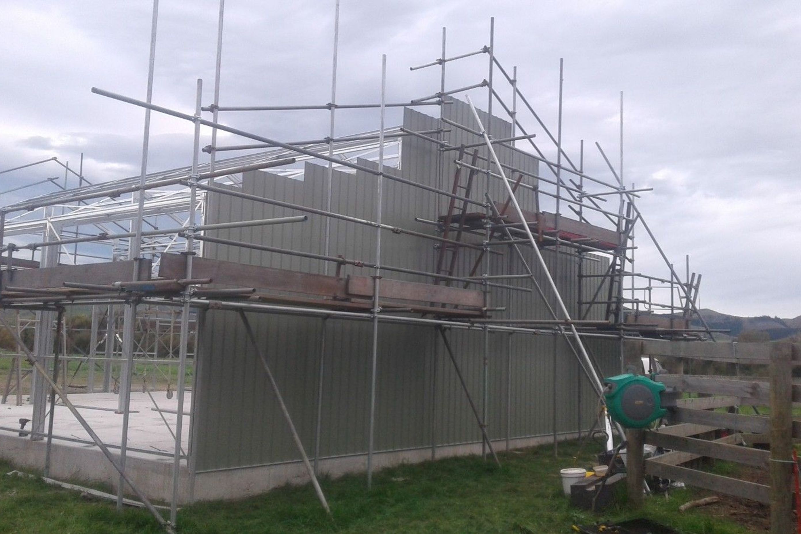 Cladding starting to be affixed to the building