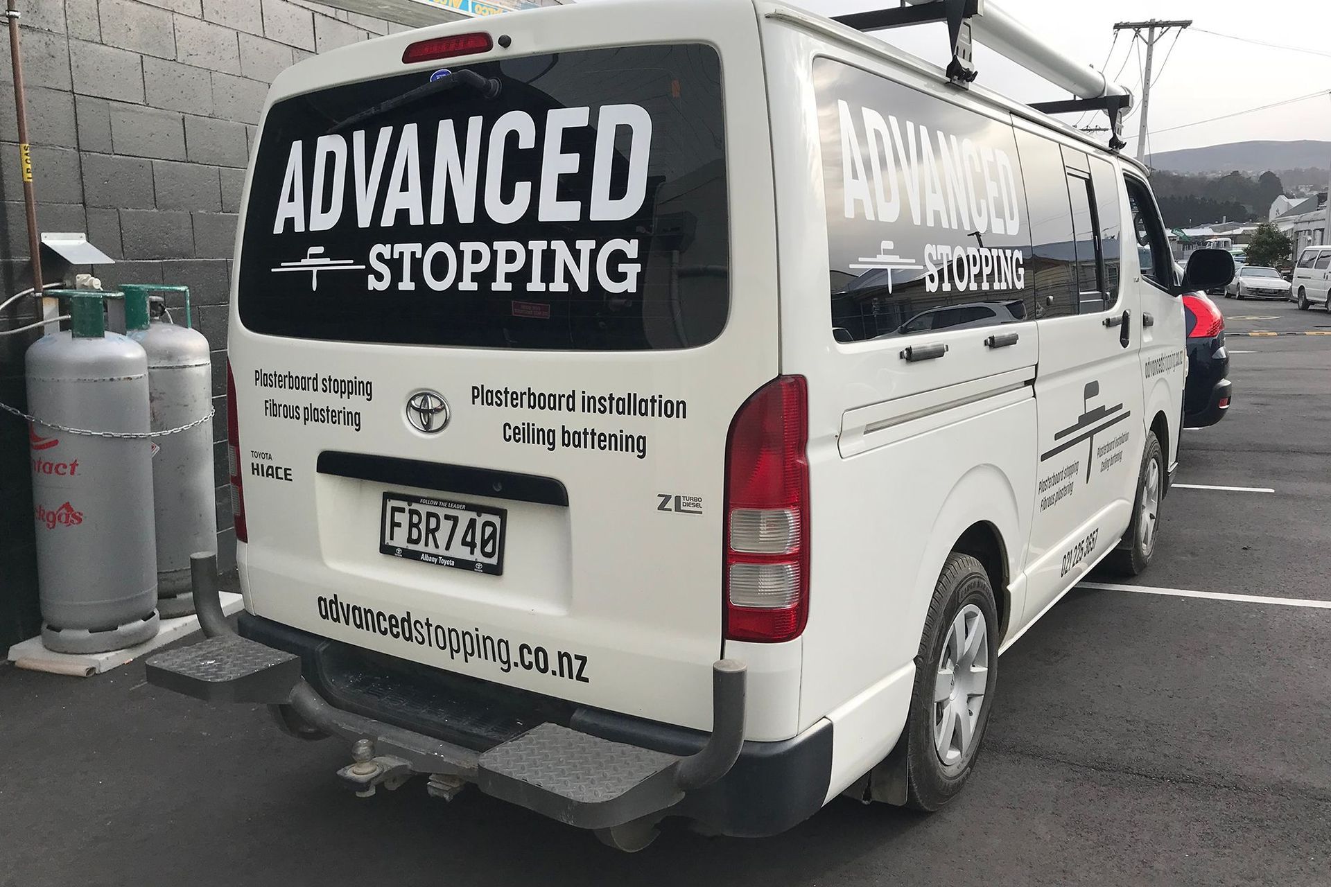 Vehicle signage for Advanced Stopping, Dunedin