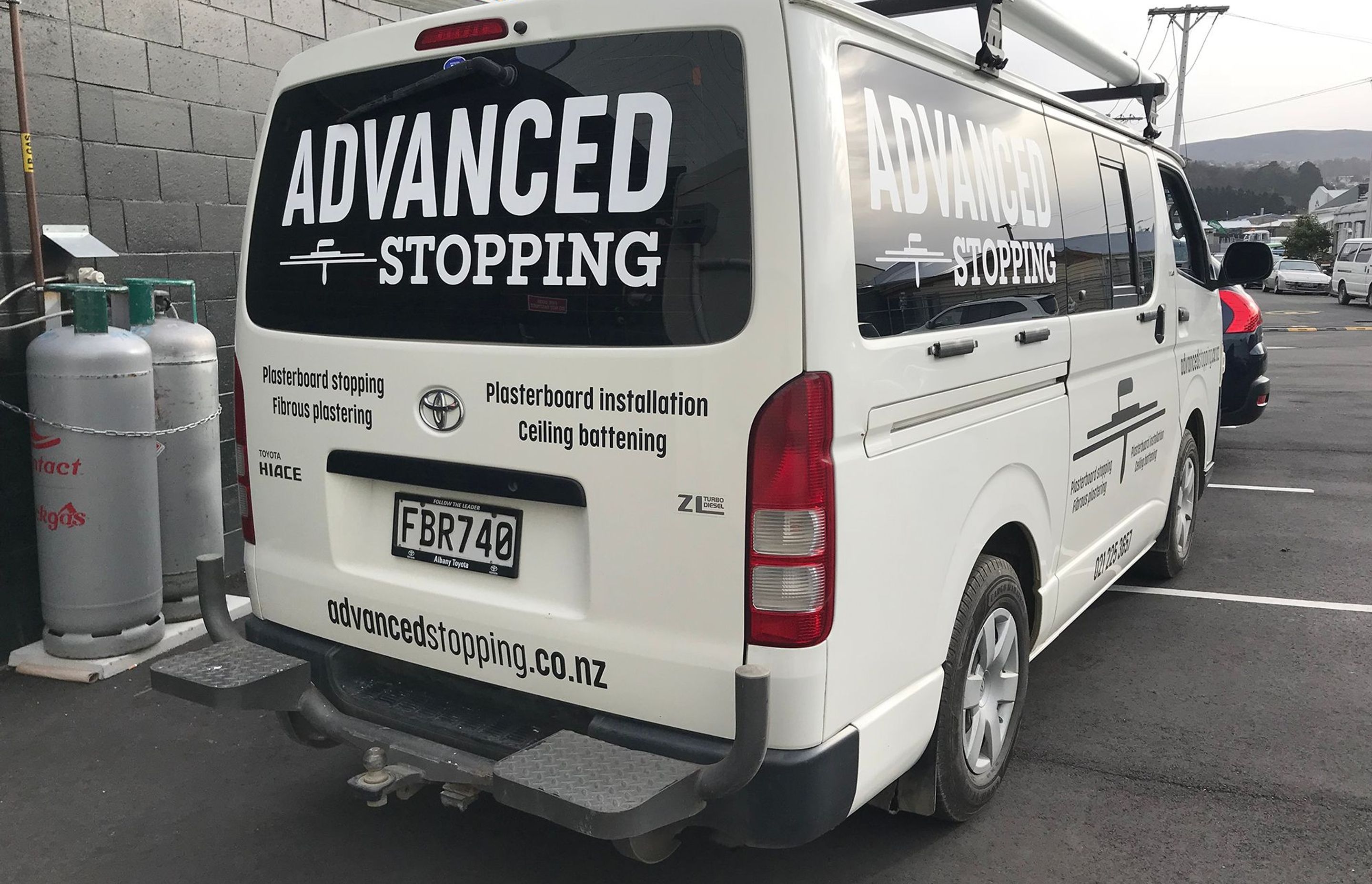 Vehicle signage for Advanced Stopping, Dunedin