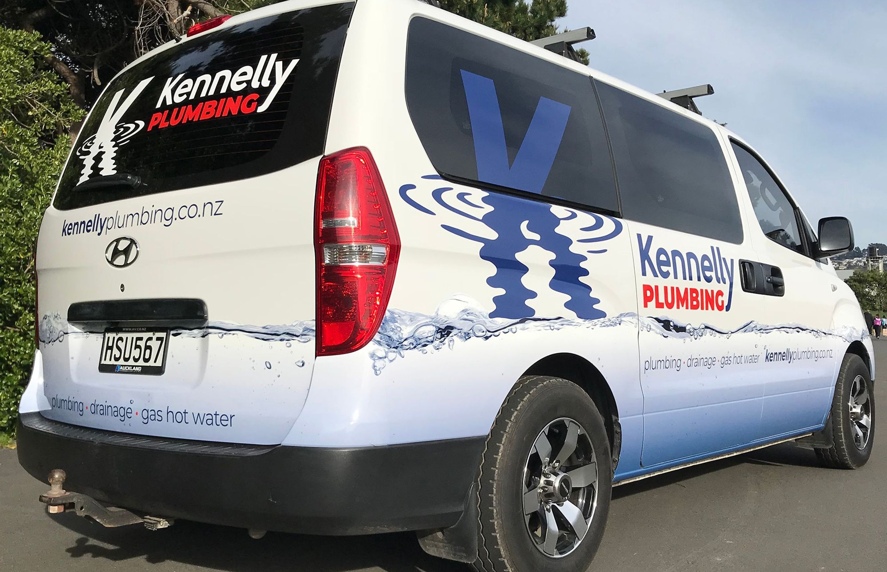 Vehicle signage for Kennelly Plumbing, Dunedin
