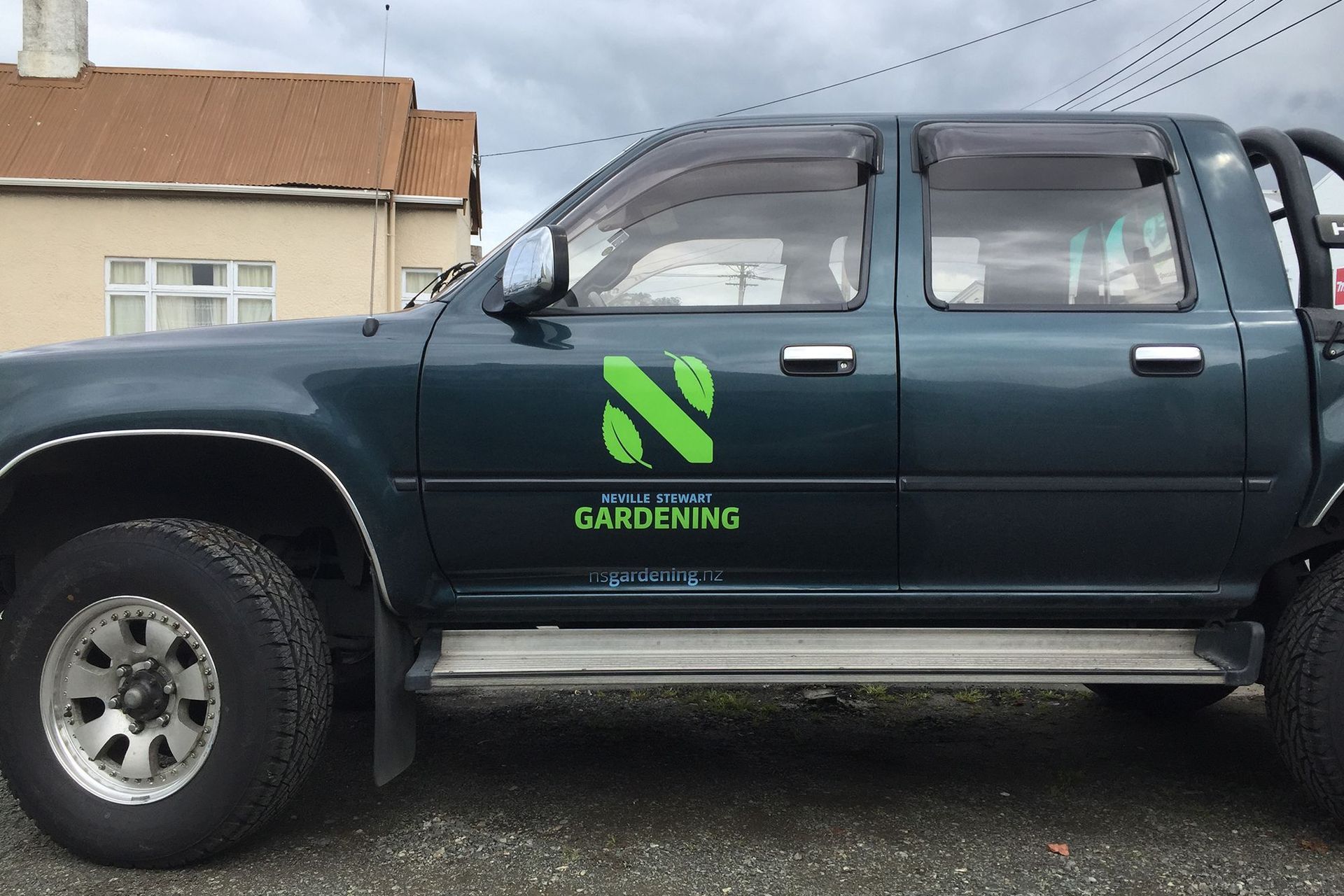 Vehicle signage for Neville Stewart Gardening, Dunedin